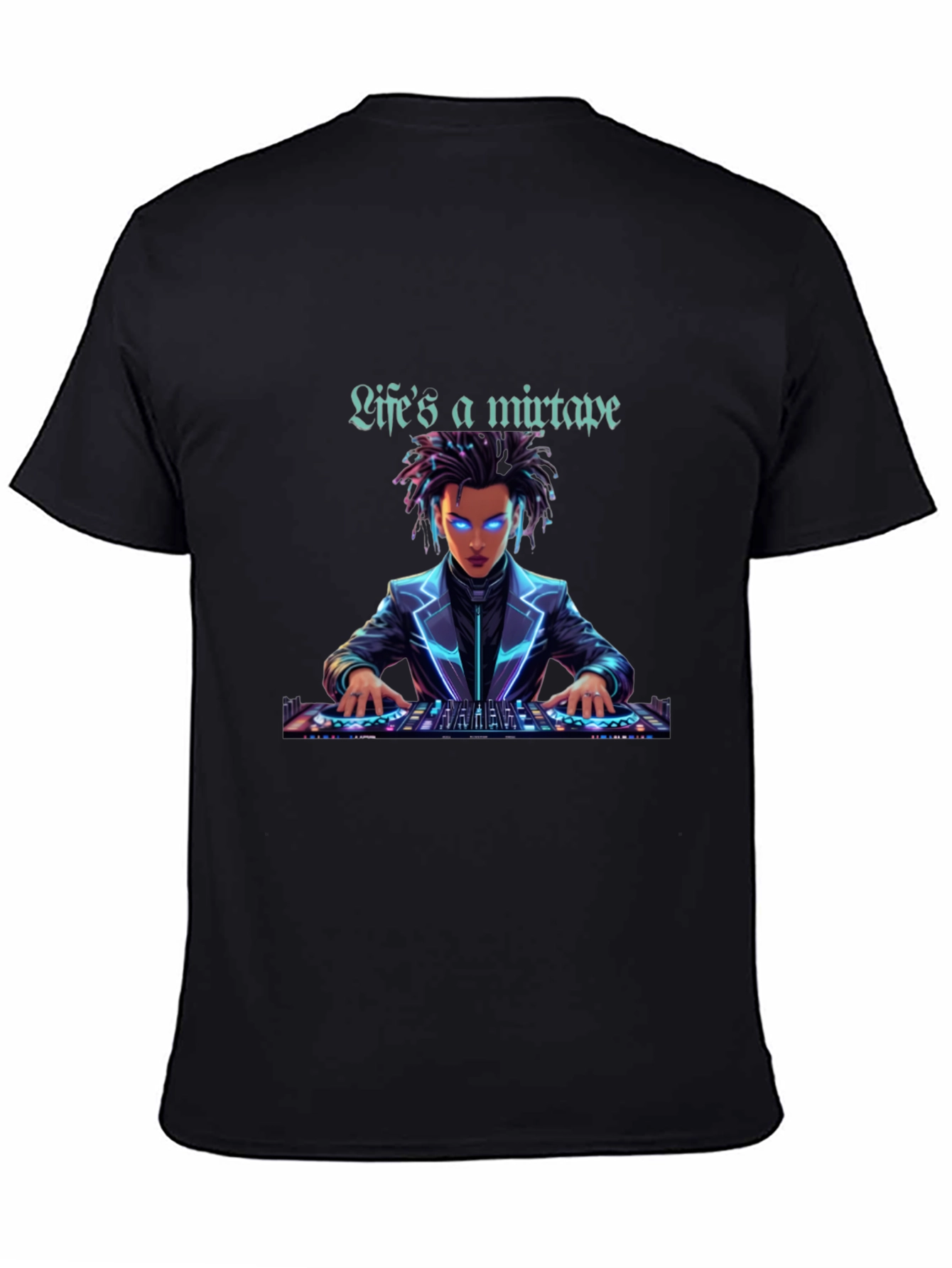 Black Life's a Mixtape DJ Graphic T-Shirt view 4