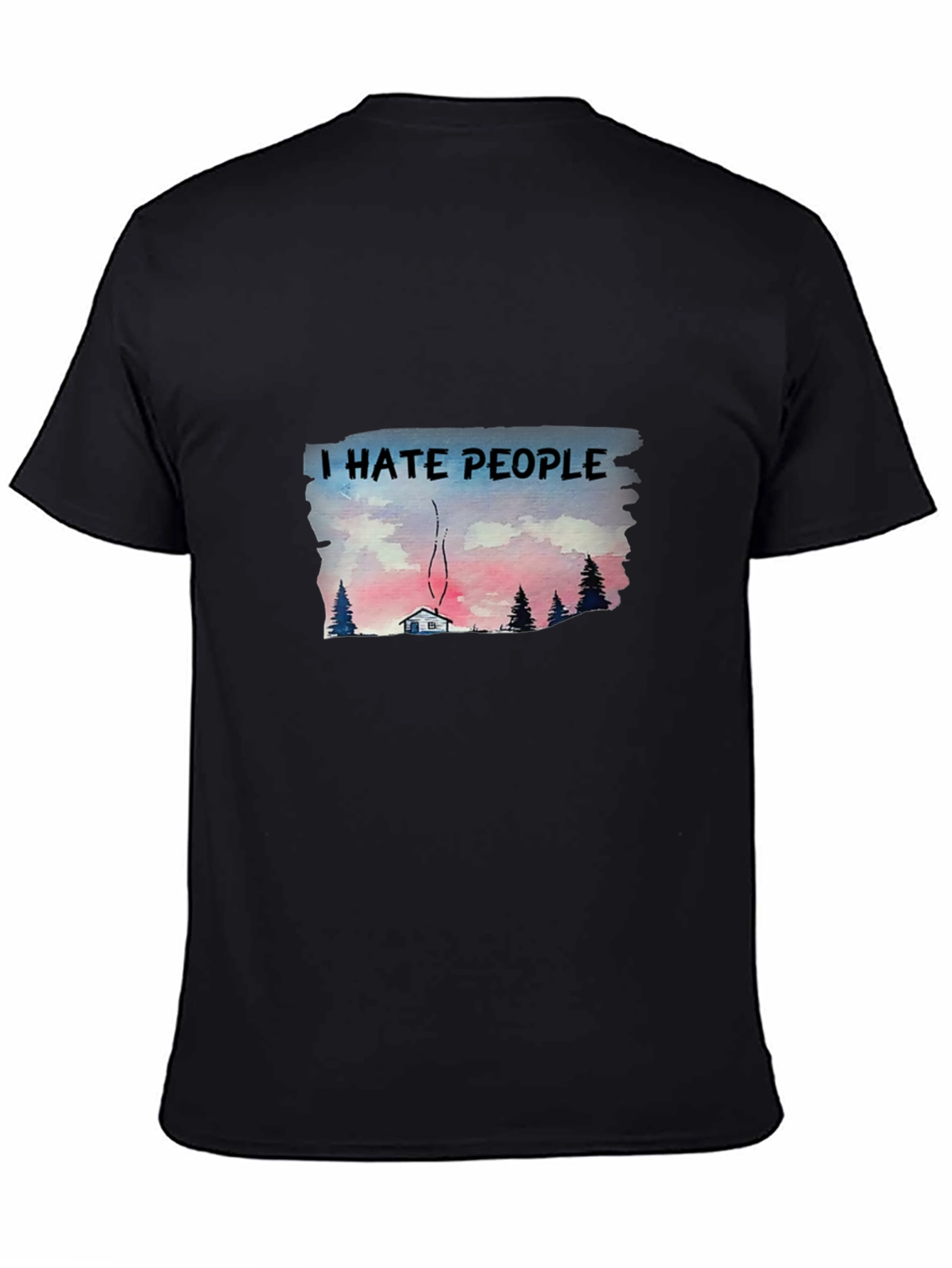 Black I Hate People T-Shirt - Cabin in the Woods Graphic Tee view 4