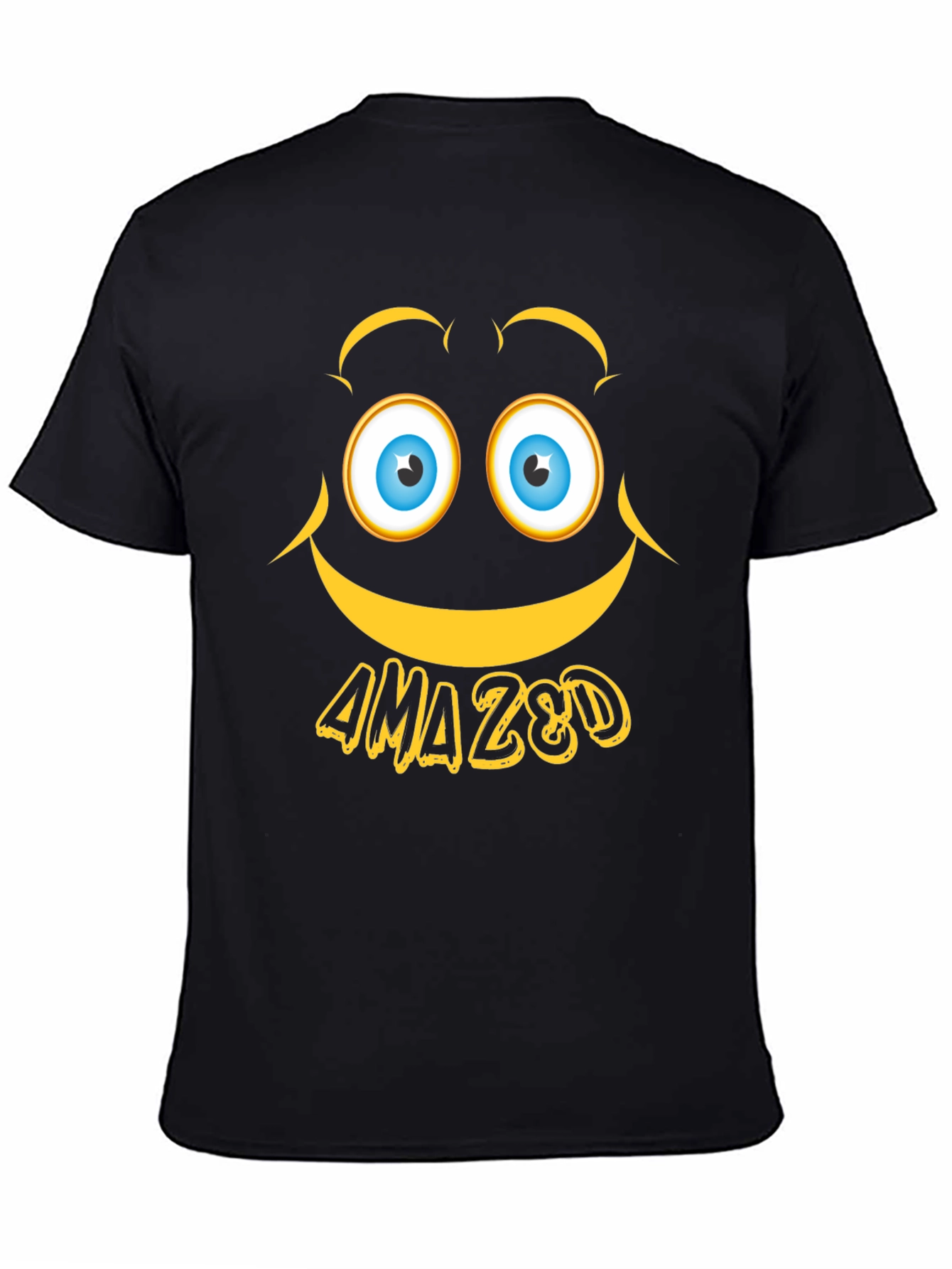 Black Amazed Graphic Tee - Expressive Emoji Design view 4