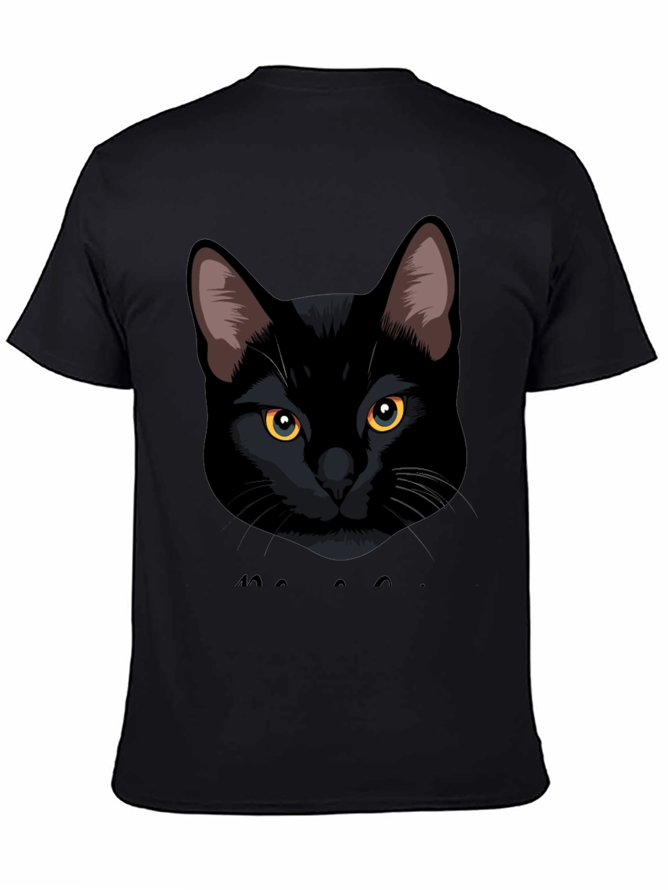Black Black Cat Graphic Tee - Men's Casual T-Shirt view 4