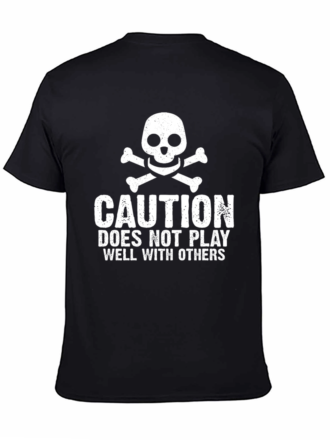 Black Caution: Doesn't Play Well With Others - Black T-Shirt view 4