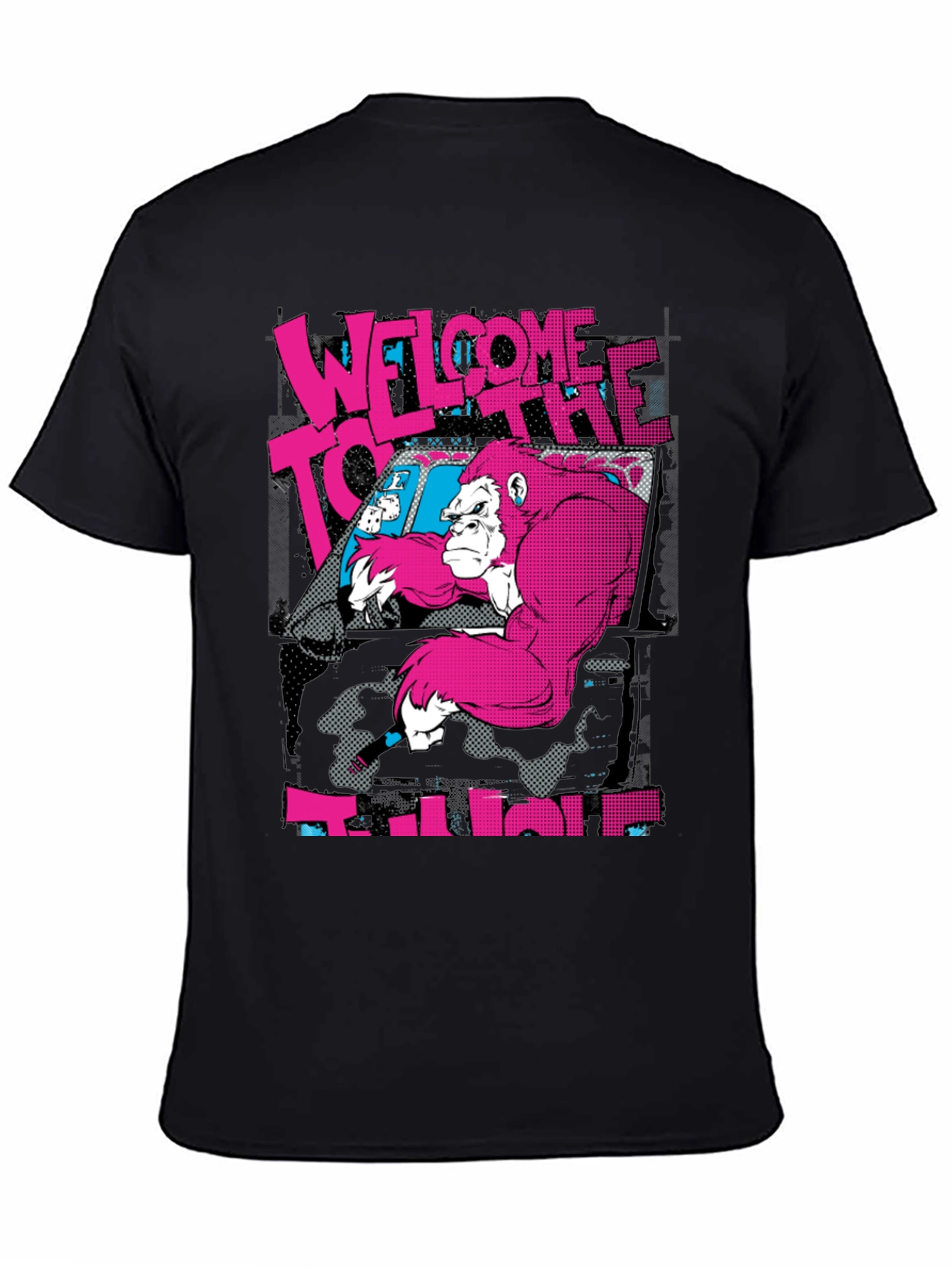 Black Welcome to the Jungle Gorilla Graphic T-Shirt view 4