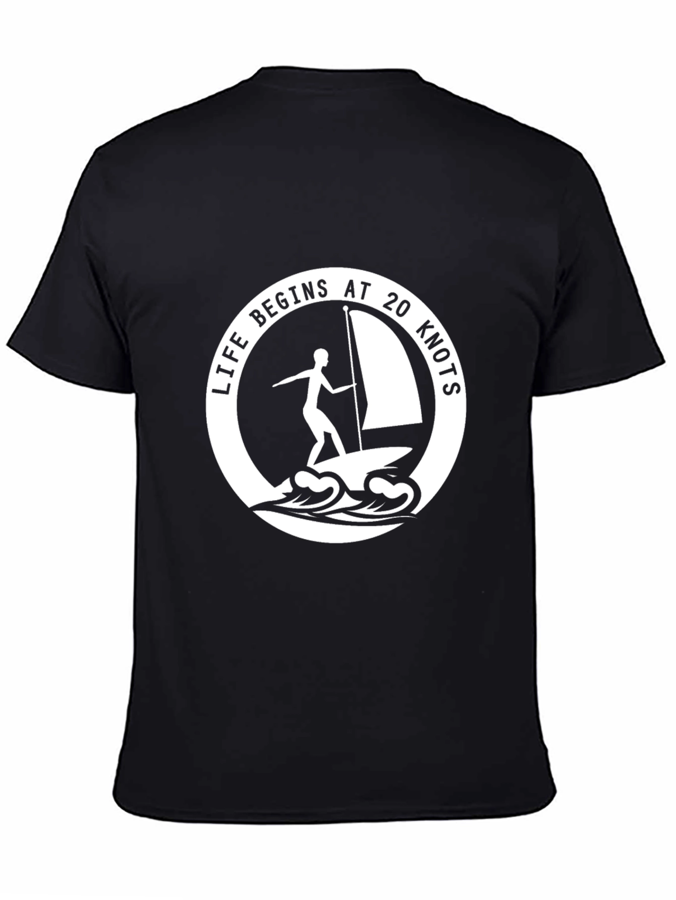Black Life Begins at 20 Knots Black Graphic Tee view 4