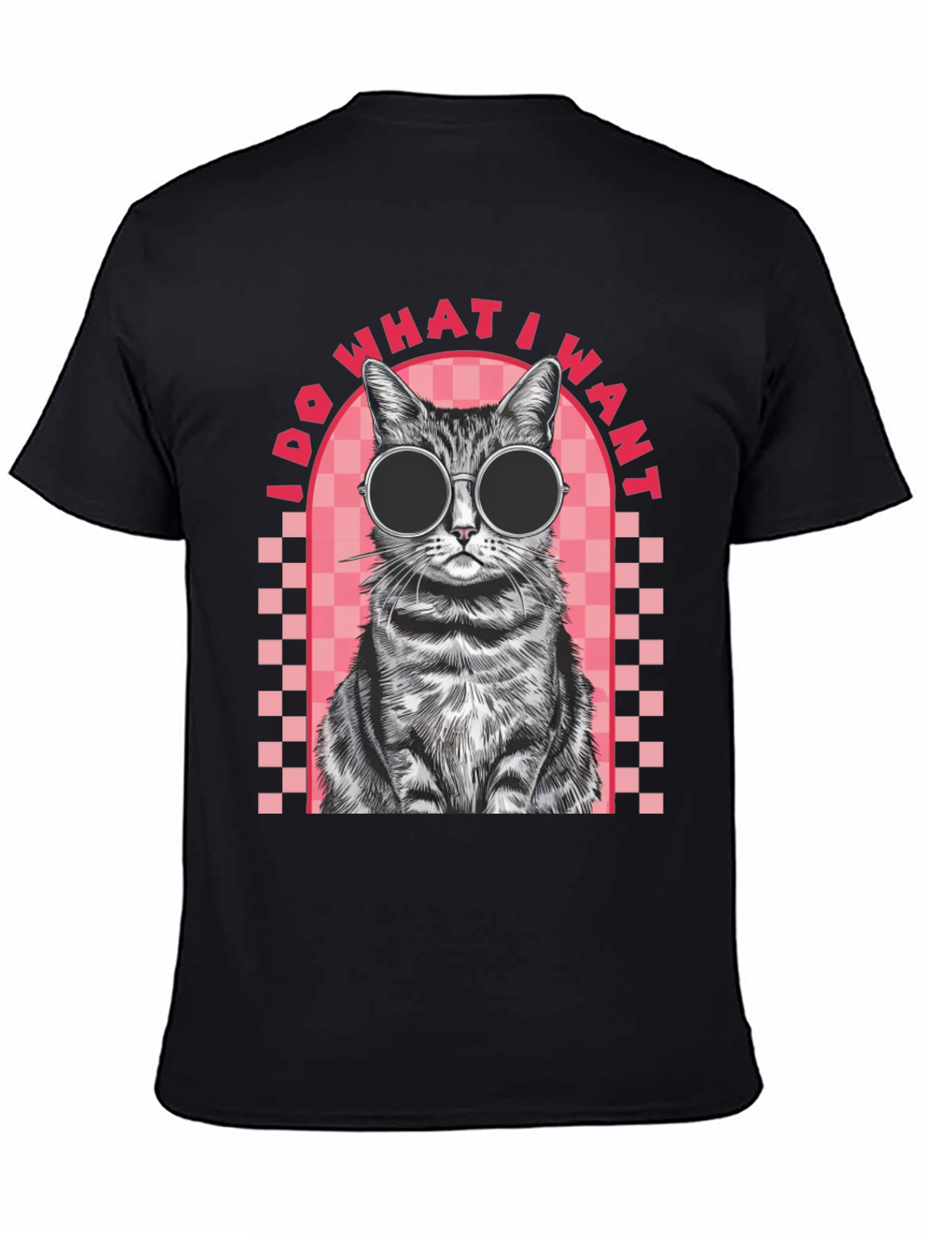 Black Cool Cat Graphic Tee - I Do What I Want view 4