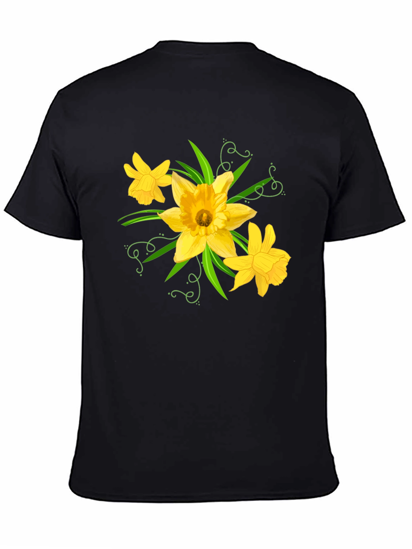 Daffodil Graphic Tee - Black Cotton T-Shirt - 4