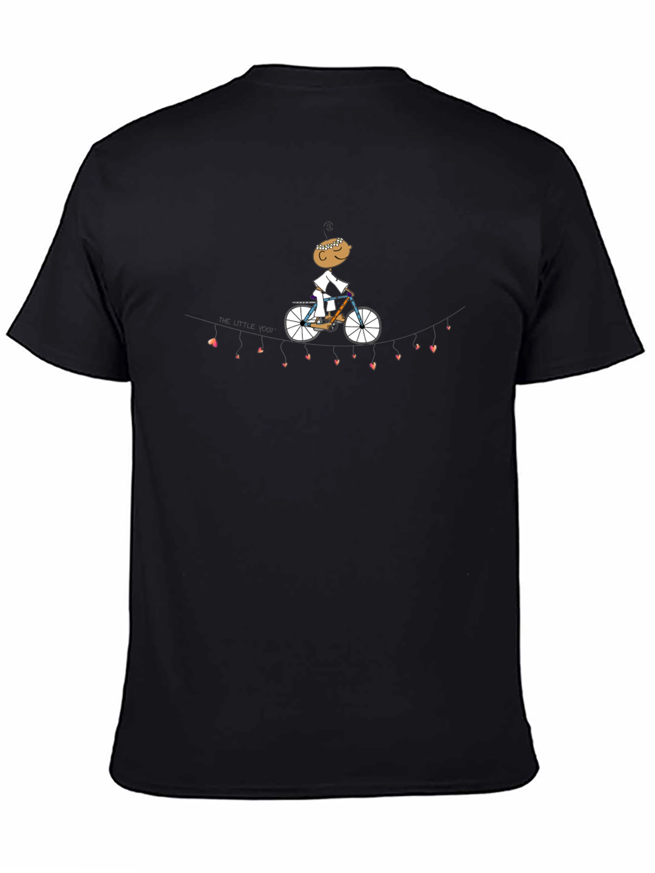 Black Heart String Cyclist Graphic Tee - Black view 4