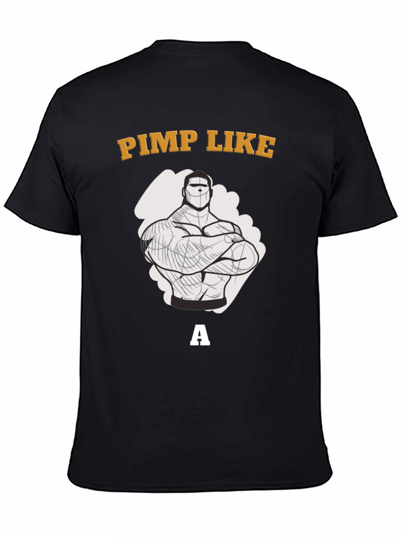 Black Pimp Like a Bodybuilder Graphic T-Shirt view 4