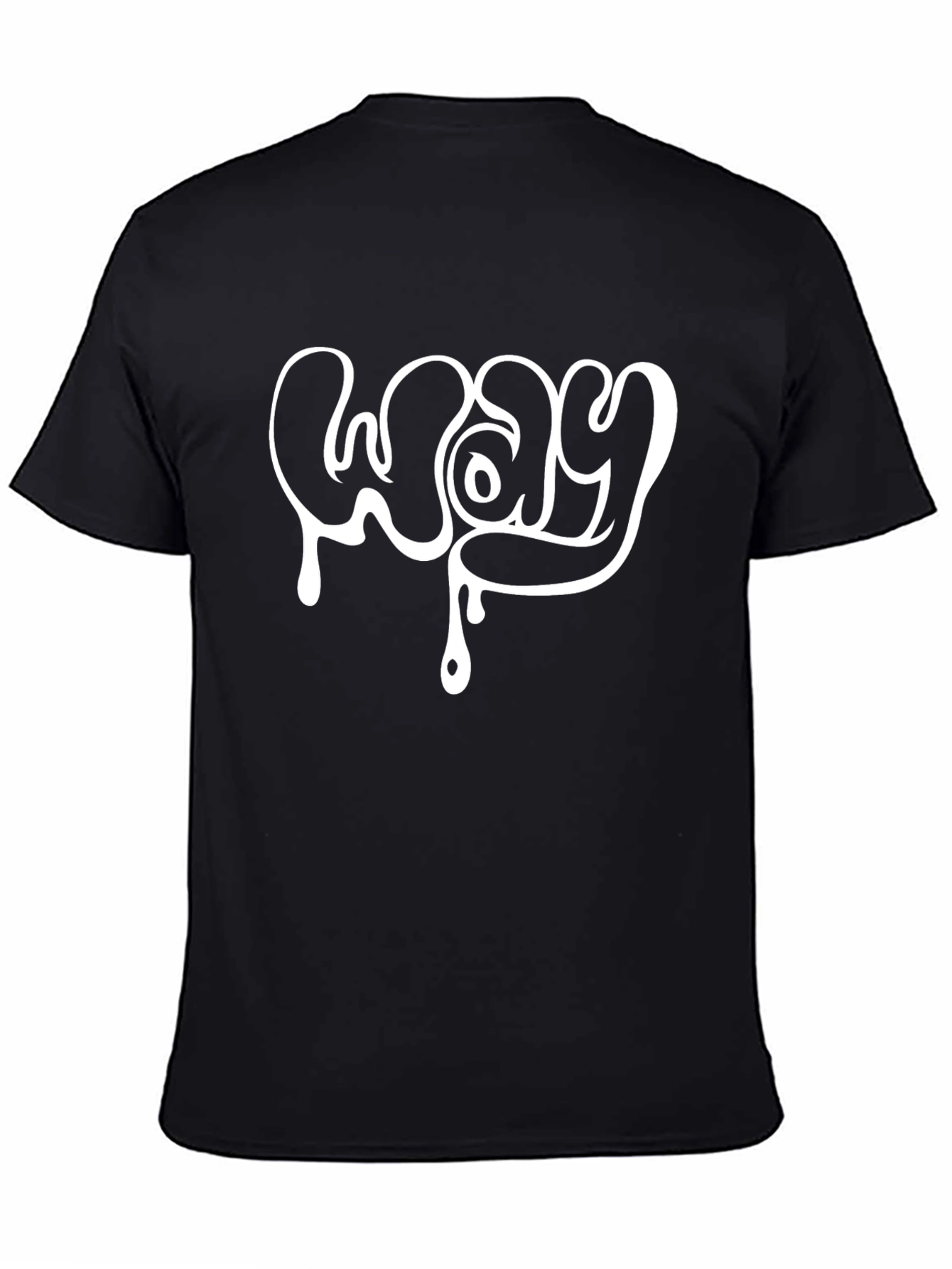 Black Dripping WAY Graphic Tee - Black Cotton Blend view 4