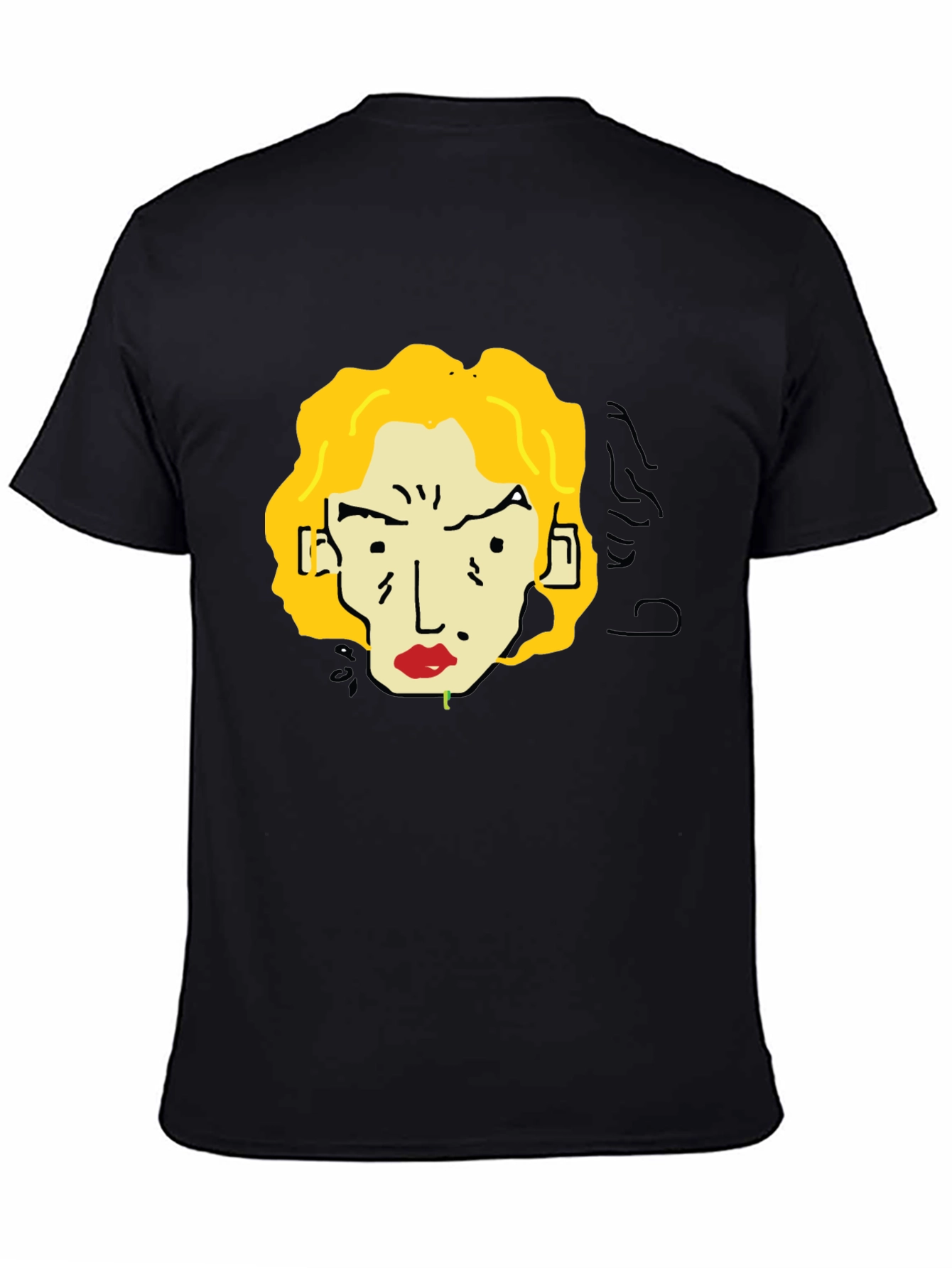 Black Funky Cartoon T-Shirt: Unique Graphic Tee view 4