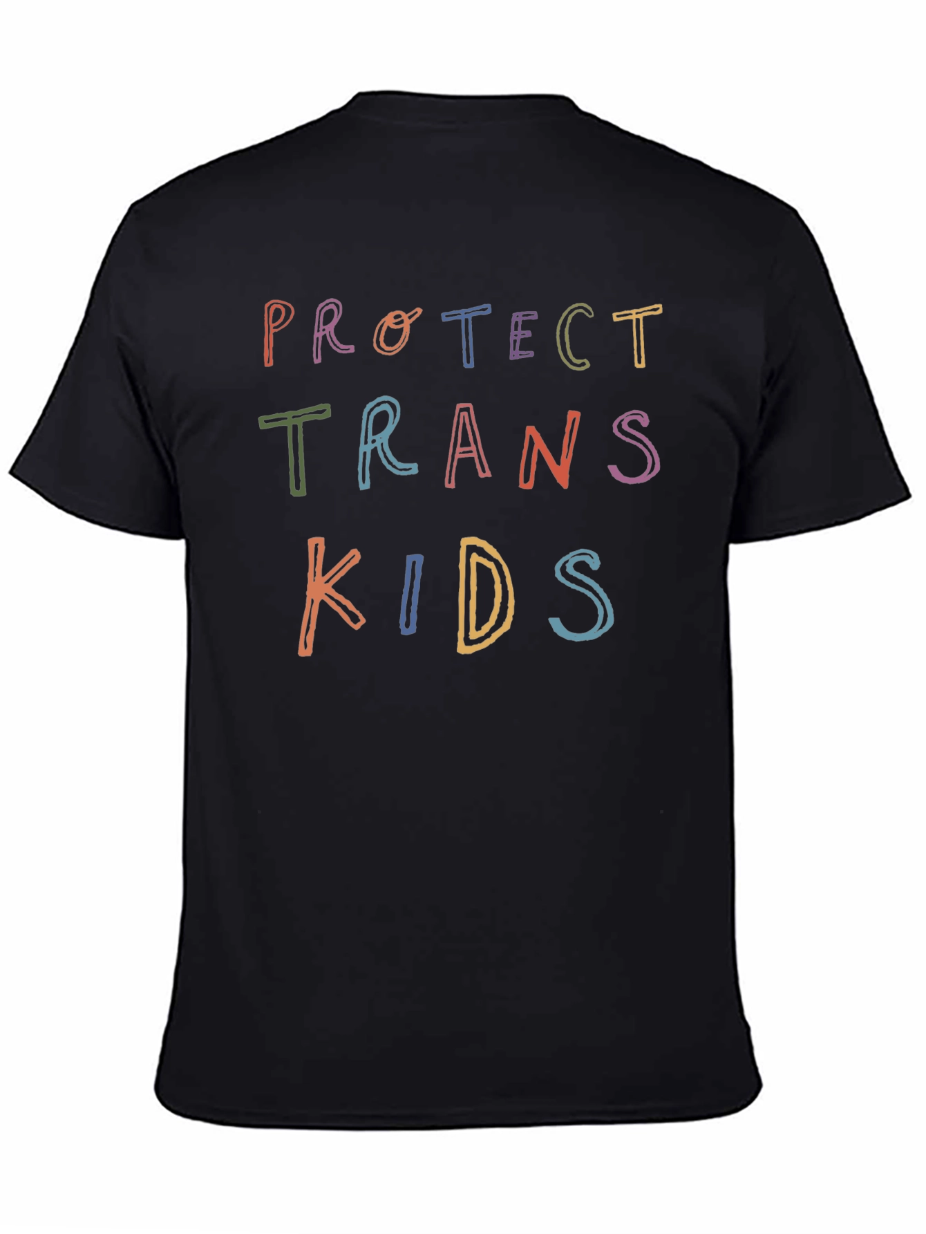 Black Protect Trans Kids T-Shirt - Colorful Advocacy view 4