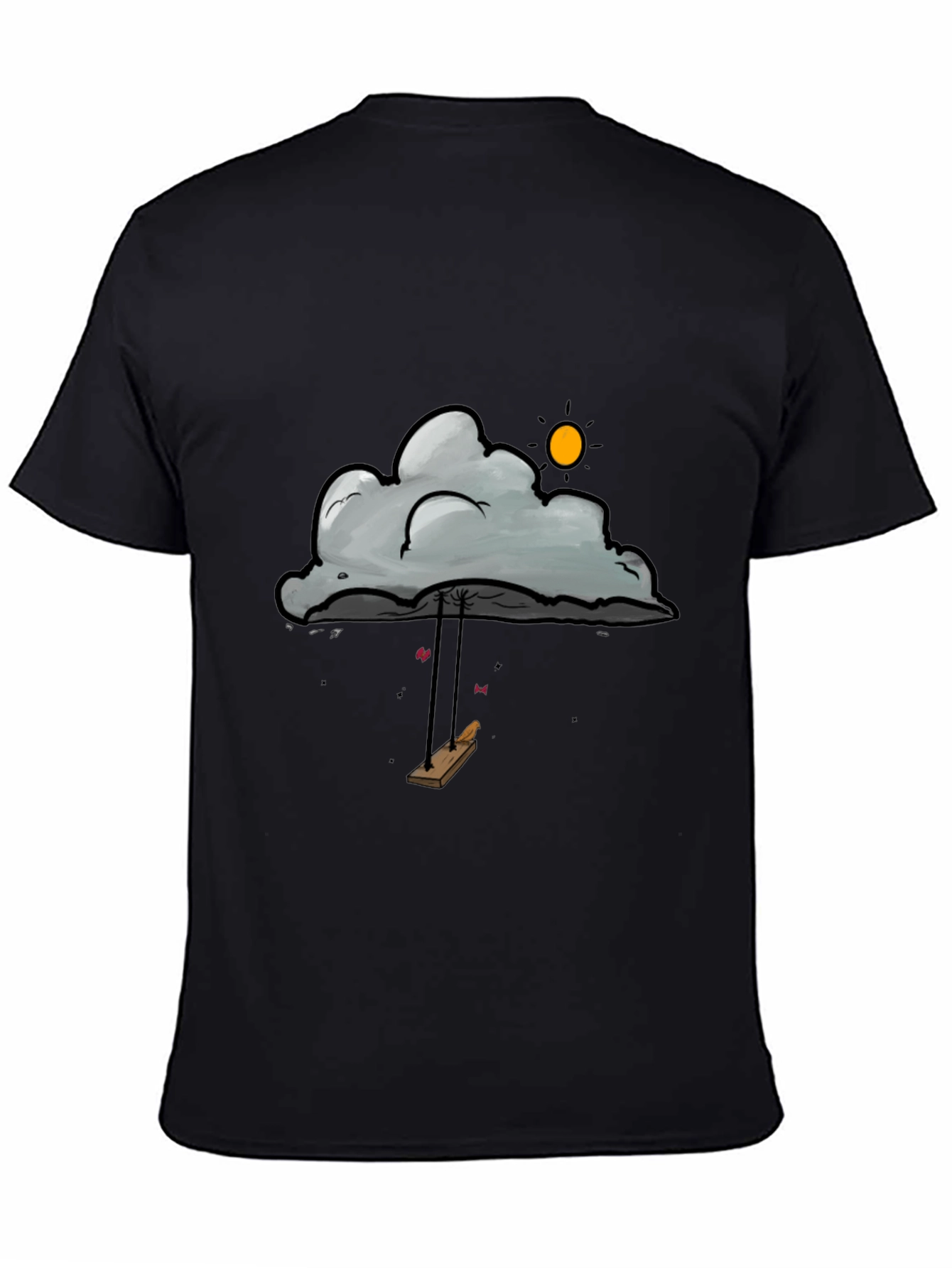 Black Cloud Swing Graphic T-Shirt - Unique Design view 4