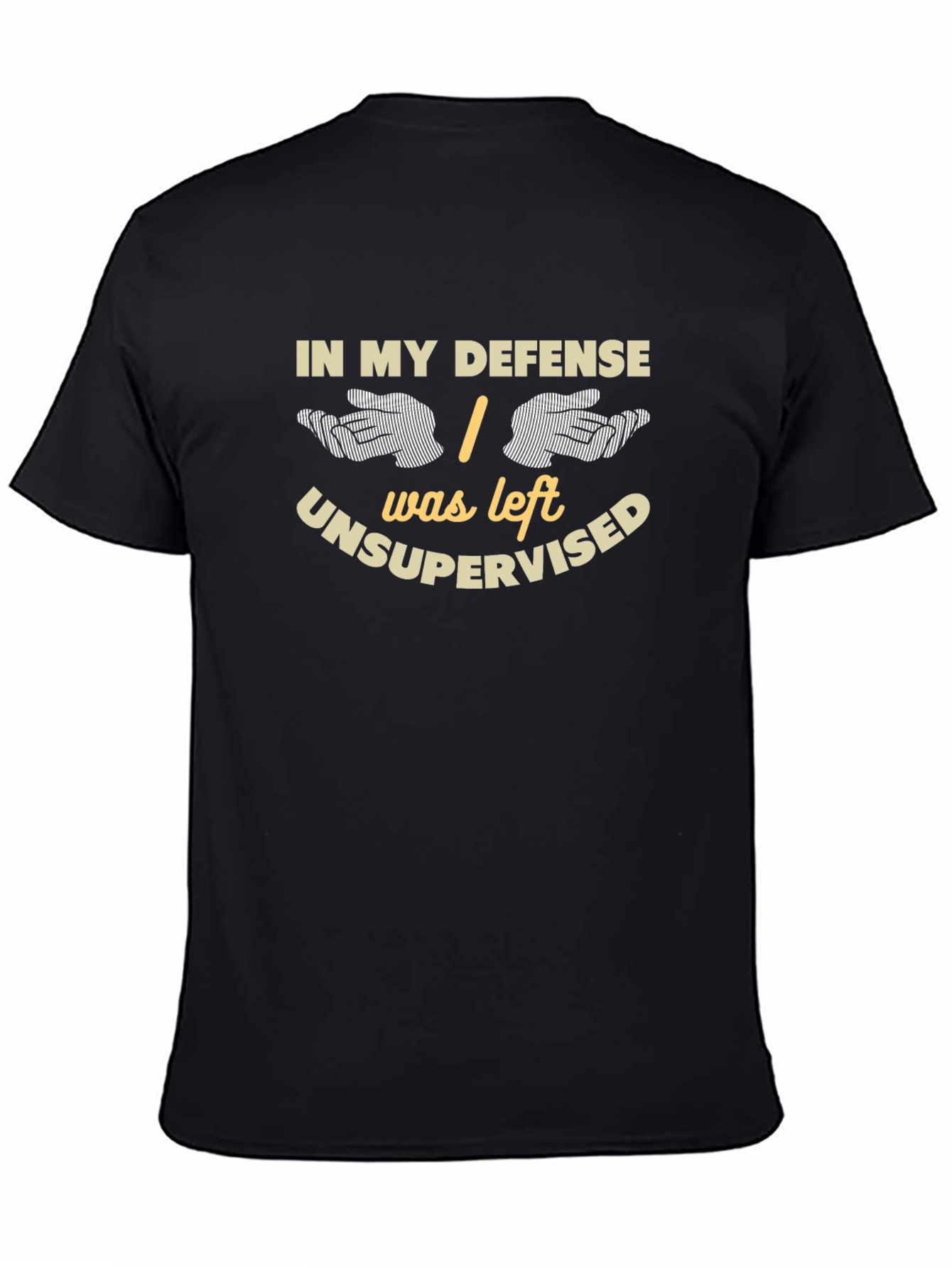 Black Funny Unsupervised Graphic T-Shirt view 4
