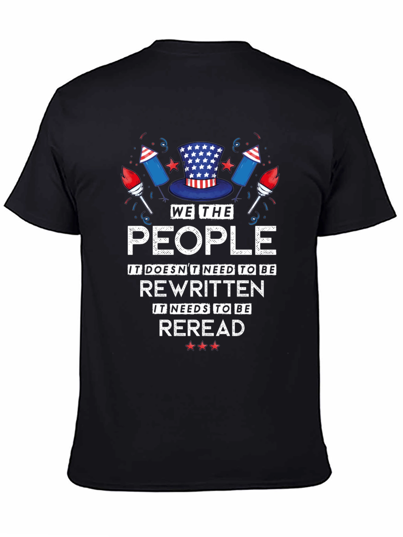 Black We The People Patriotic T-Shirt view 4