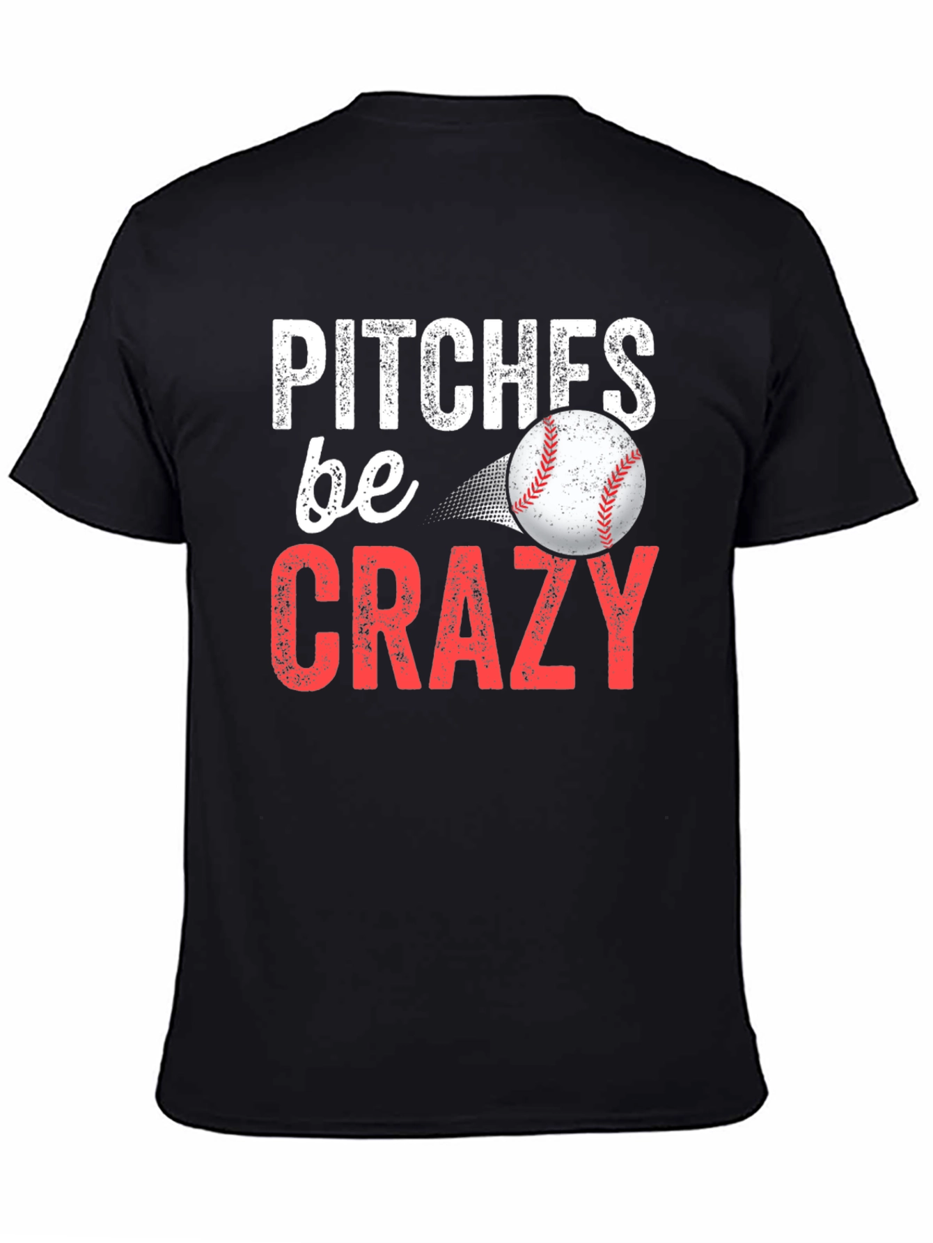 Black Pitches Be Crazy Baseball Graphic Tee view 4