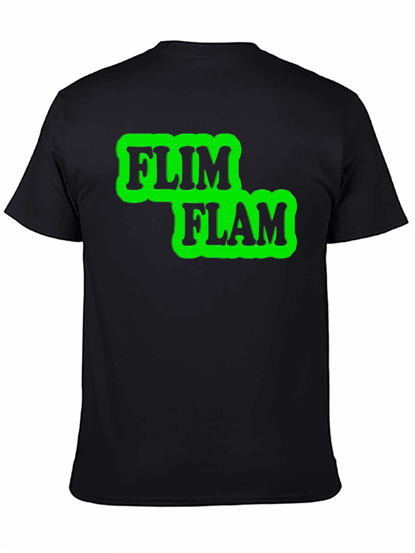 Black Flim Flam Graphic T-Shirt - Novelty Design Tee view 4