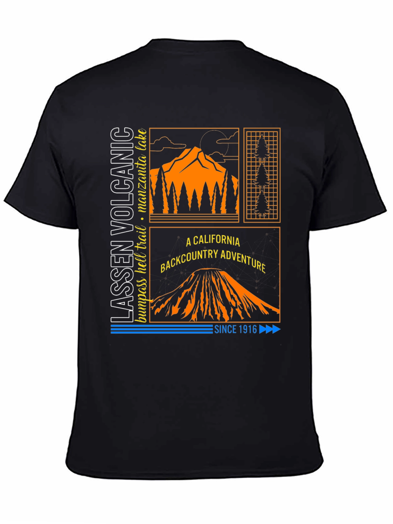 Black Lassen Volcanic Backcountry Adventure T-Shirt view 4
