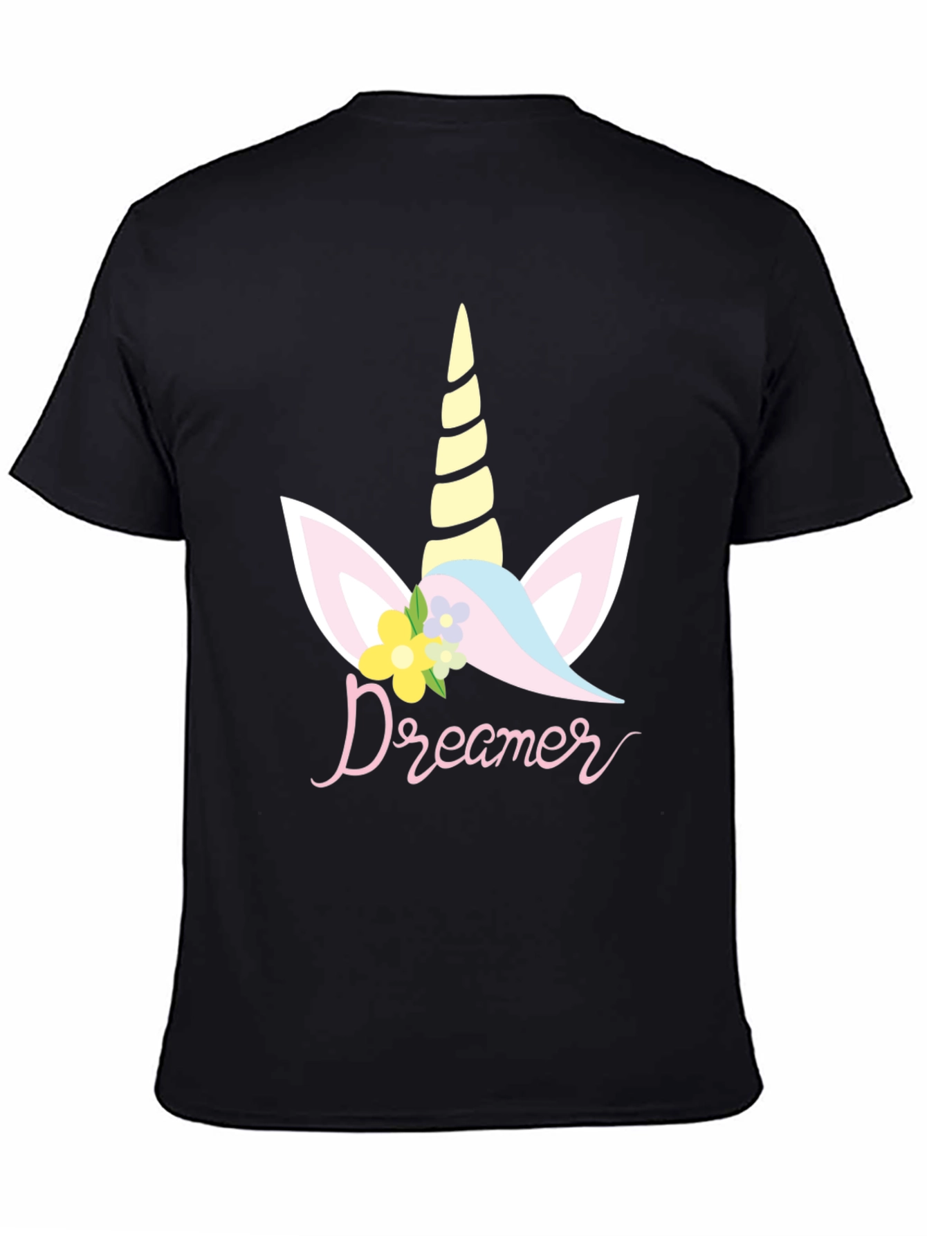 Dreamer Unicorn Graphic T-Shirt - Black - 4