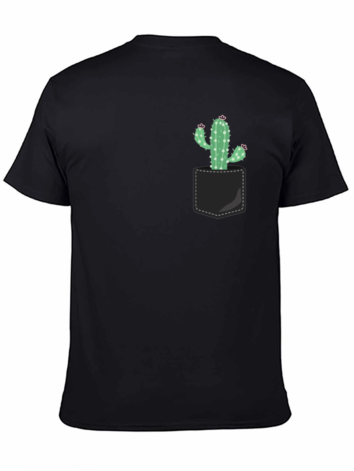 Black Cactus Pocket T-Shirt - Trendy Graphic Tee view 4