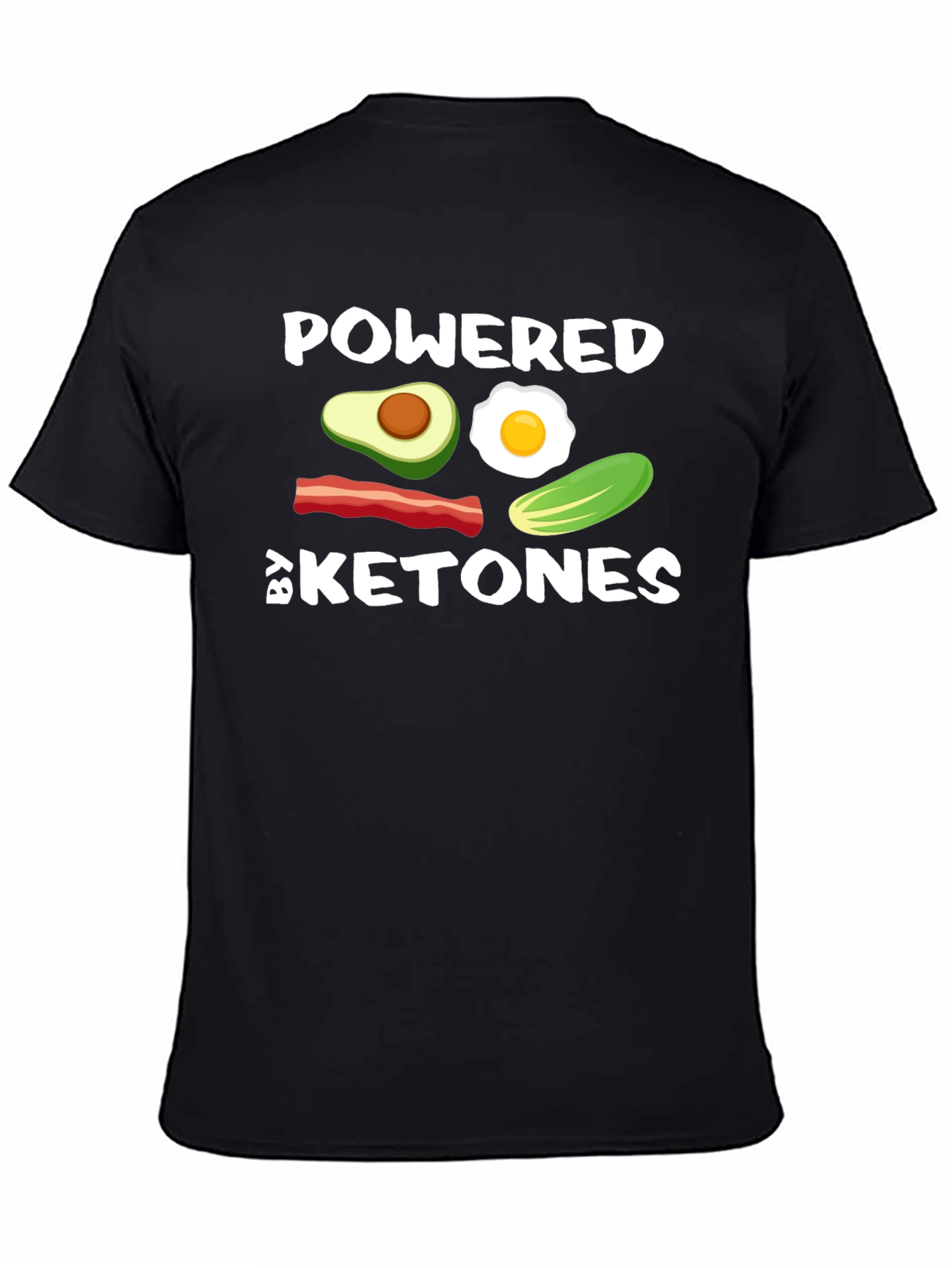 Black Powered By Ketones Black T-Shirt view 4