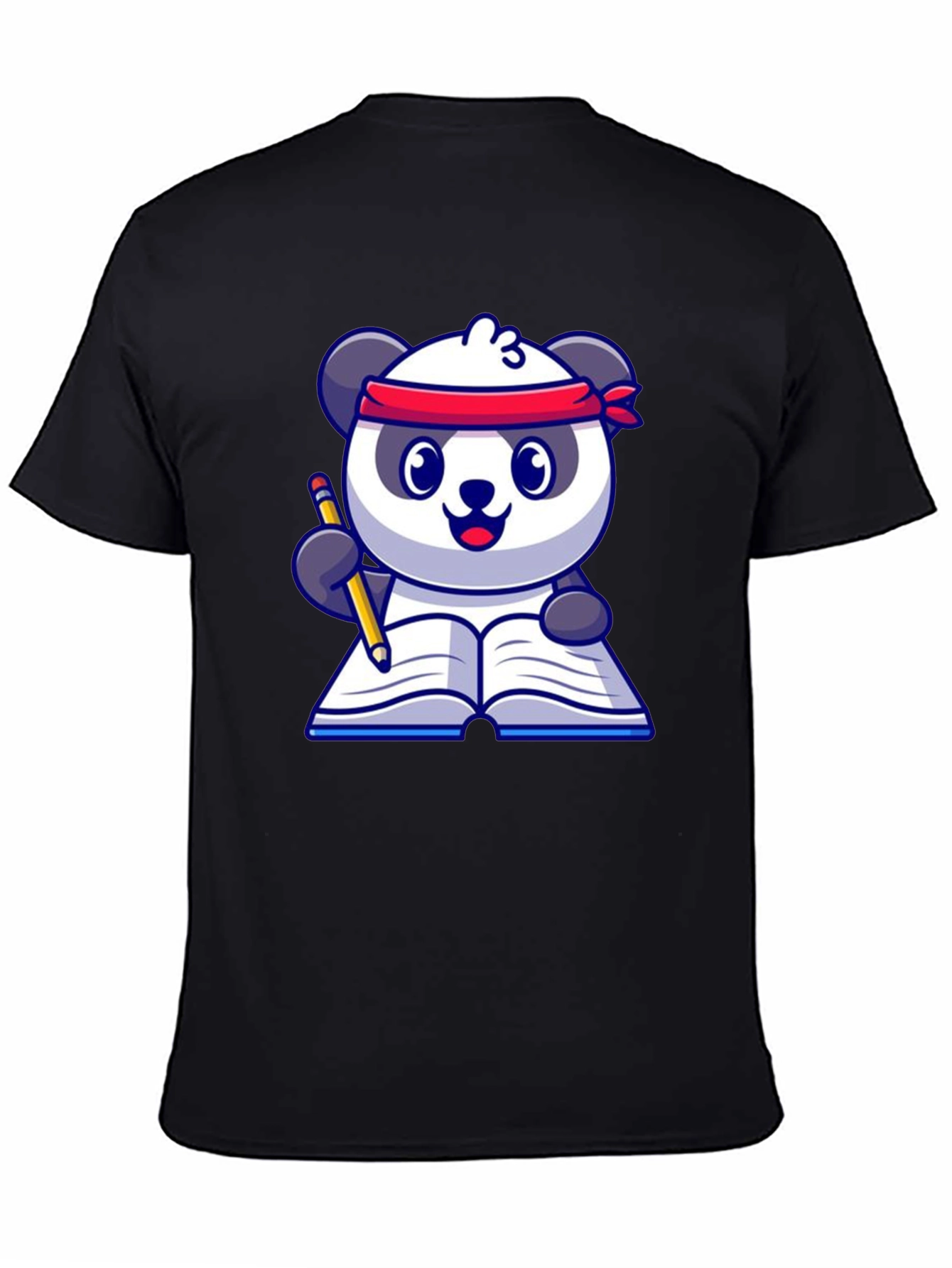 Black Panda Reader T-Shirt - Study Buddy view 4