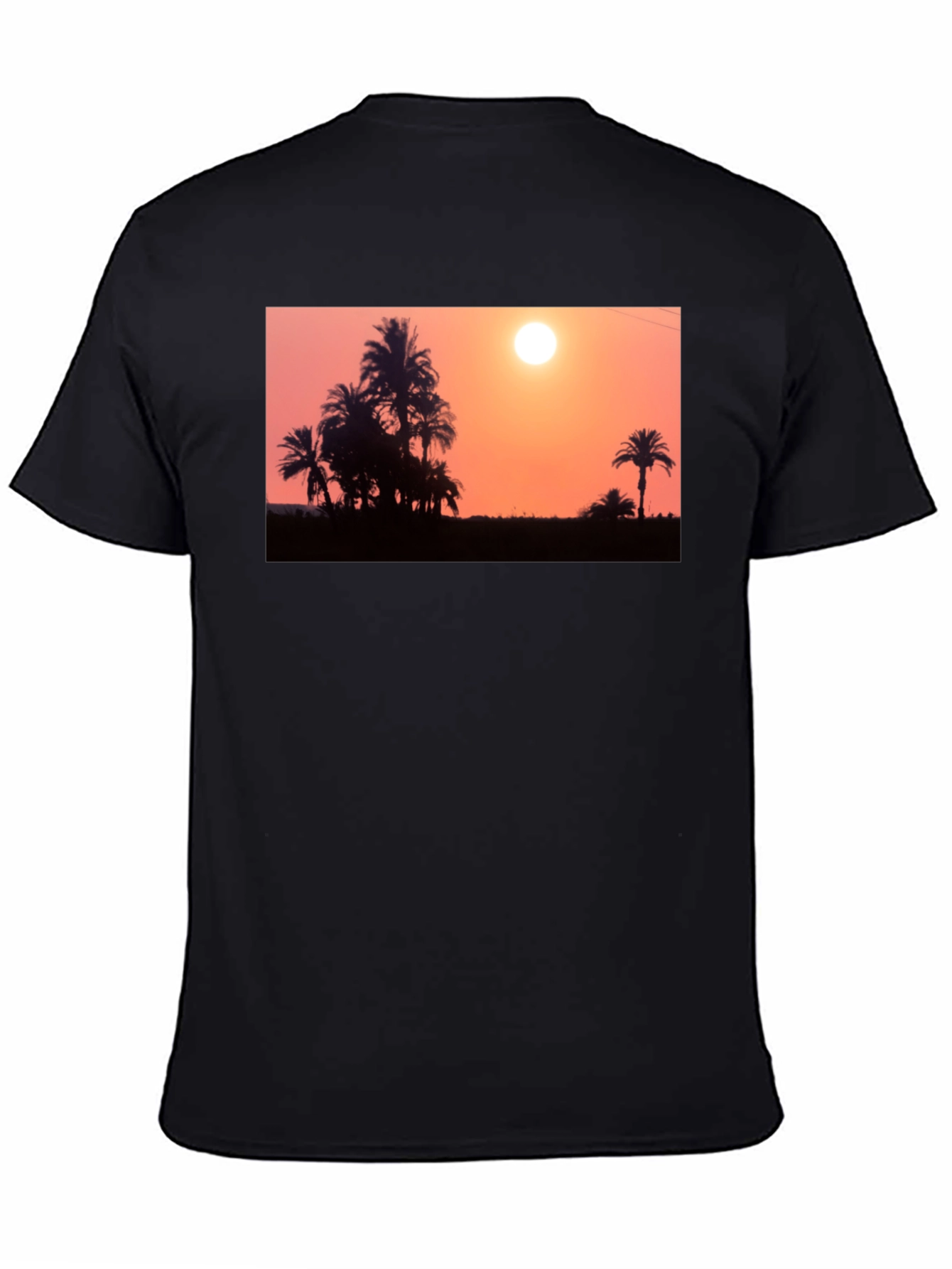 Black Sunset Palm Tree T-Shirt - Black view 4