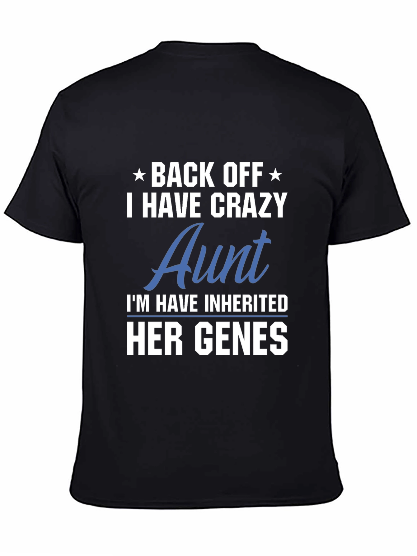 Black Crazy Aunt Genes T-Shirt - Black view 4