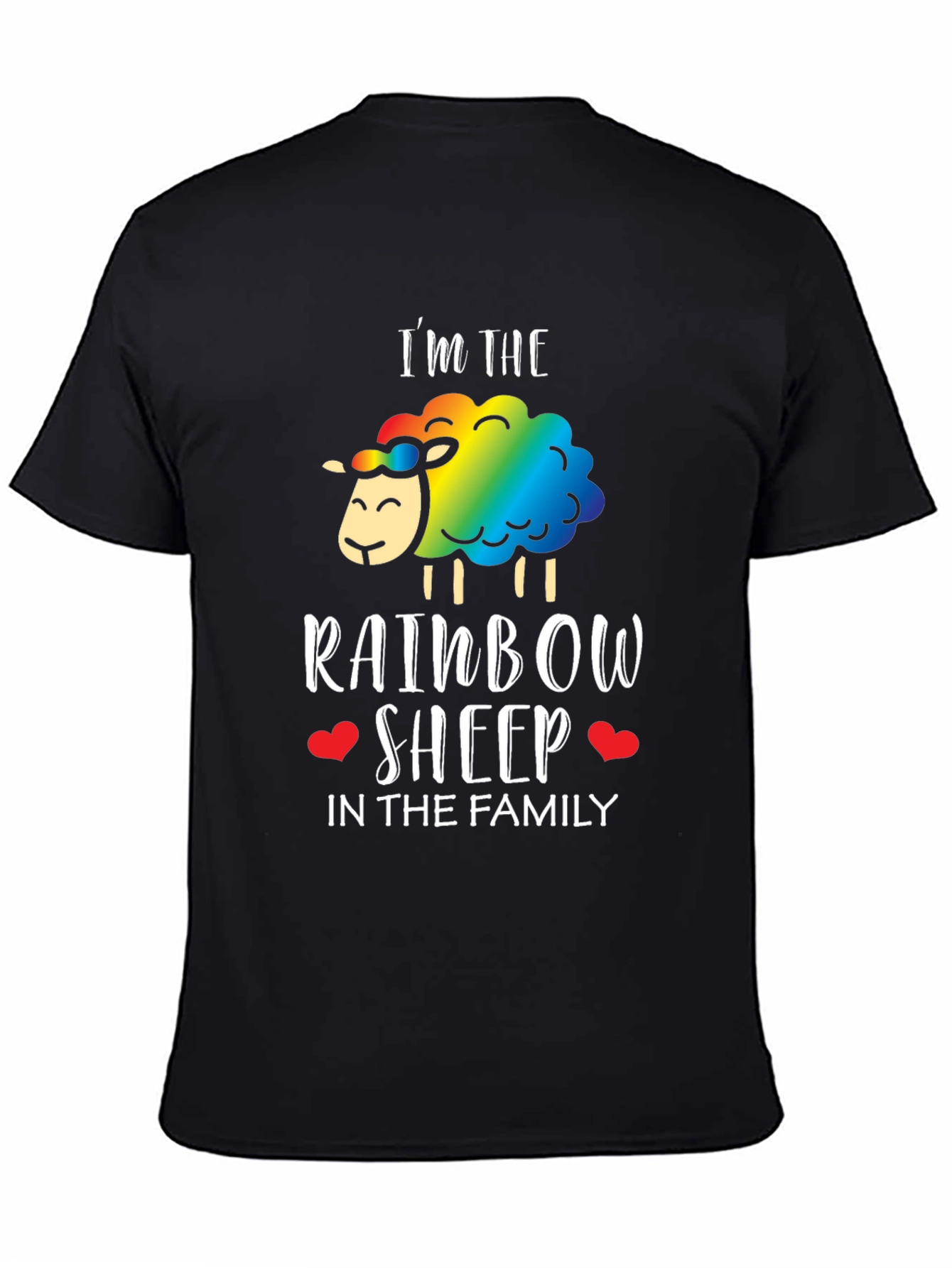 Black Rainbow Sheep Family T-Shirt - Pride LGBTQ+ Tee view 4