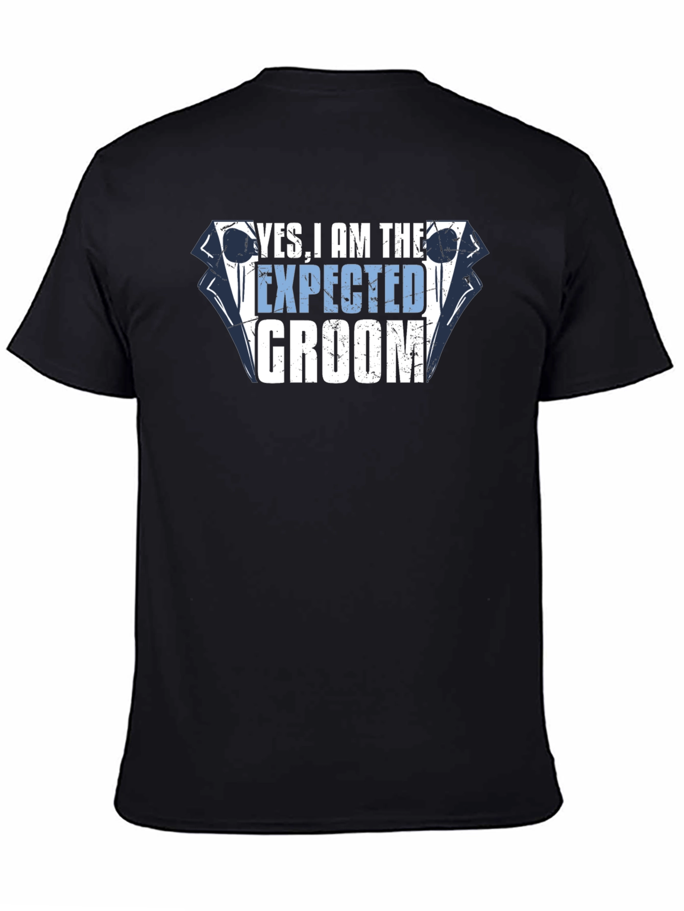 Yes, I am the Expected Groom Black T-Shirt - 4