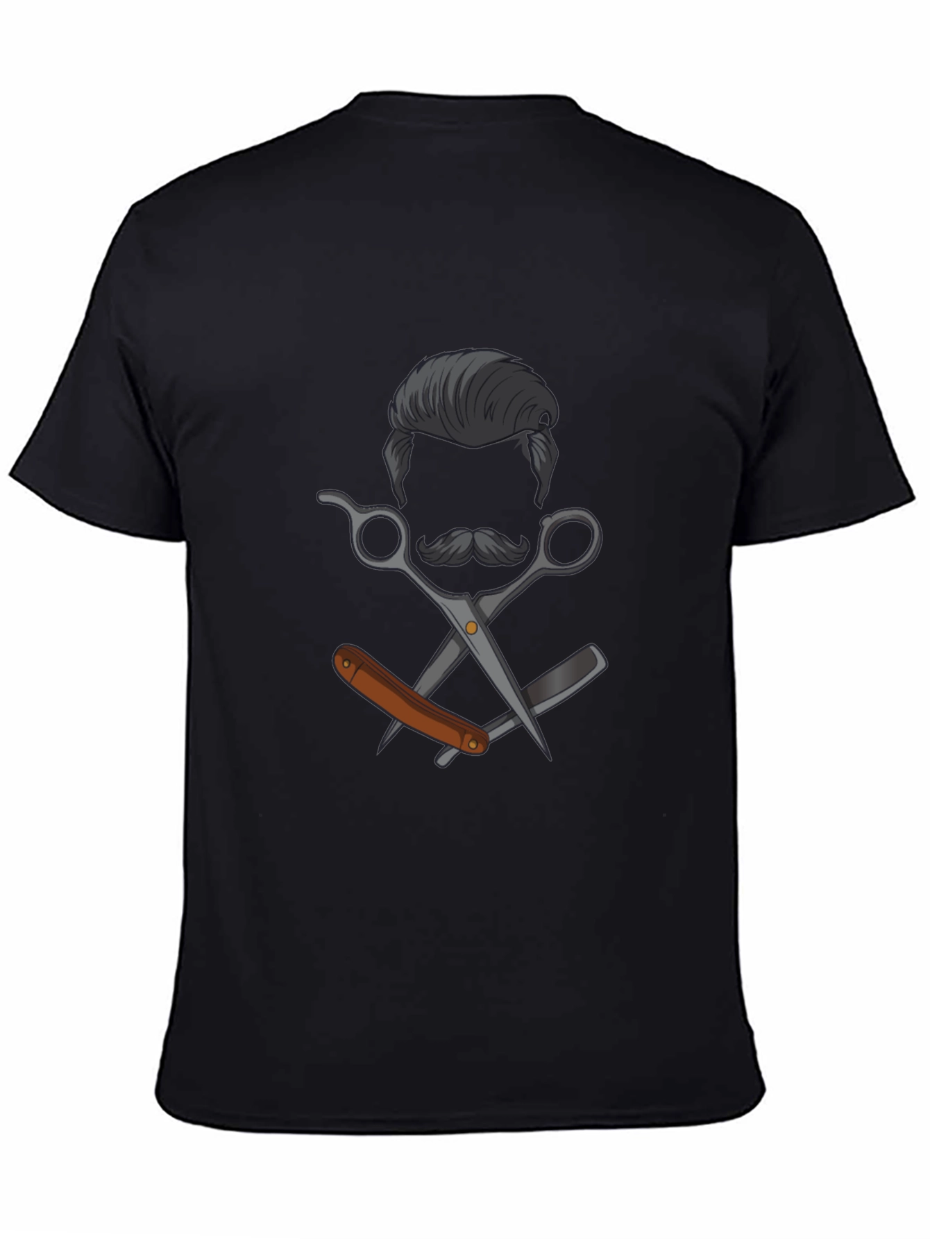 Black Barber Shop Style T-Shirt - Hair Stylist Tee view 4