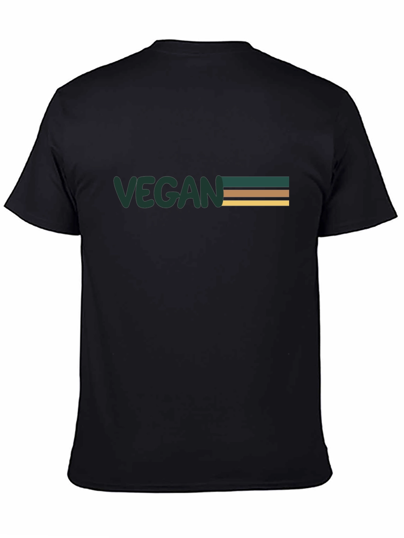 Black Vegan Striped Graphic Tee view 4