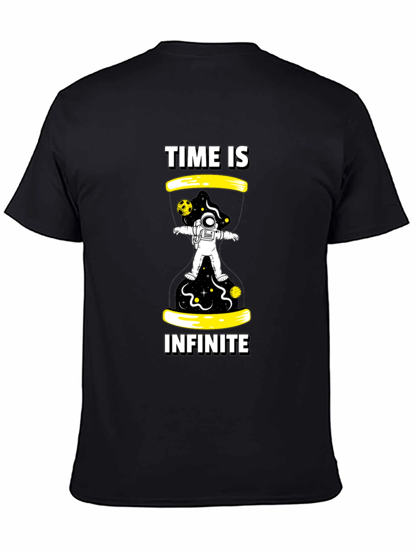 Black Time is Infinite Black Graphic Tee view 4