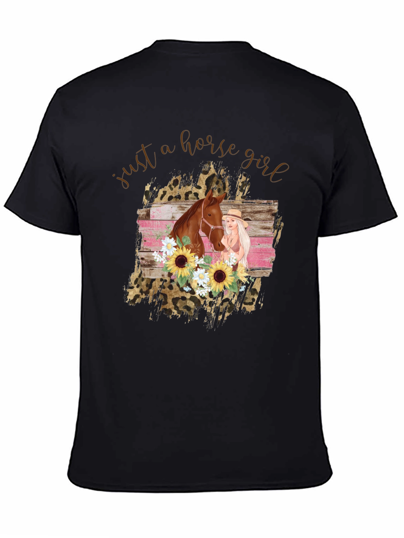 Black Just A Horse Girl T-Shirt view 4