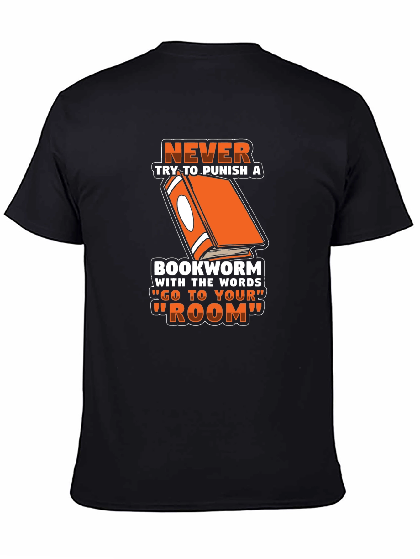 Black Never Punish a Bookworm T-Shirt view 4