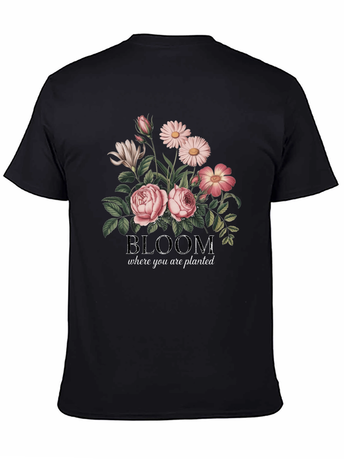 Black Bloom Where You Are Planted Graphic Tee view 4