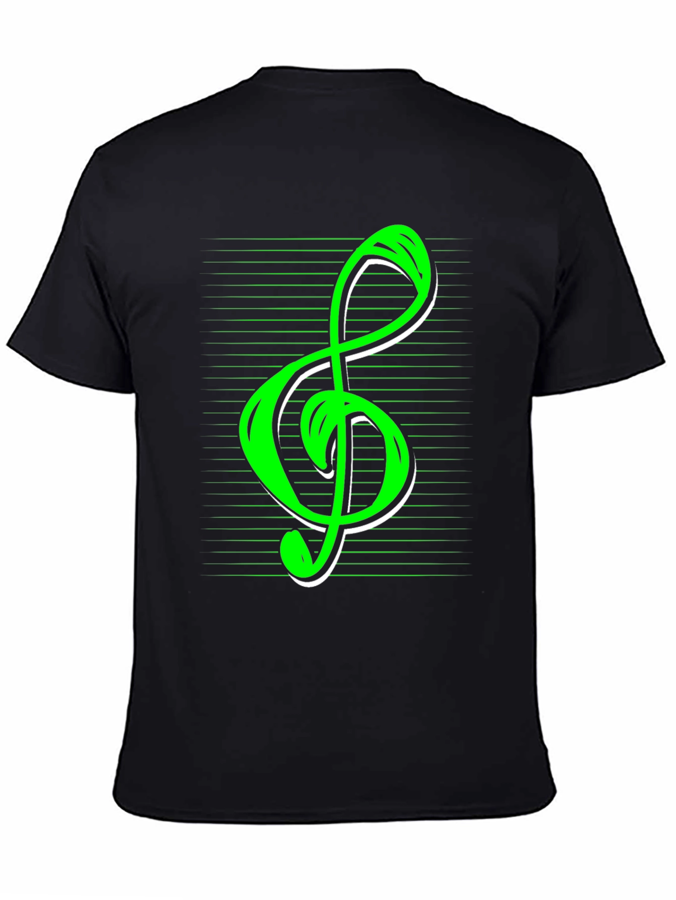 Green Treble Clef Graphic Tee - Music Lover T-Shirt - 4
