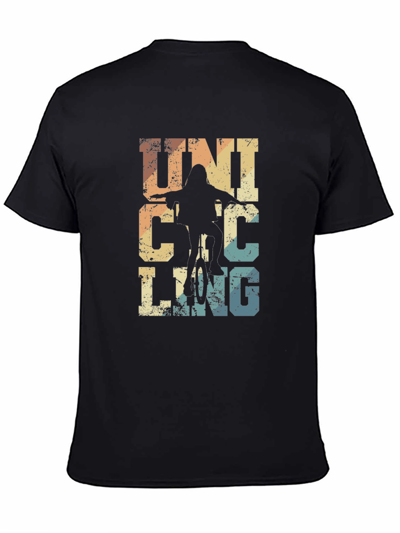 Black Vintage Unicycling T-Shirt: Retro Cycling Apparel view 4