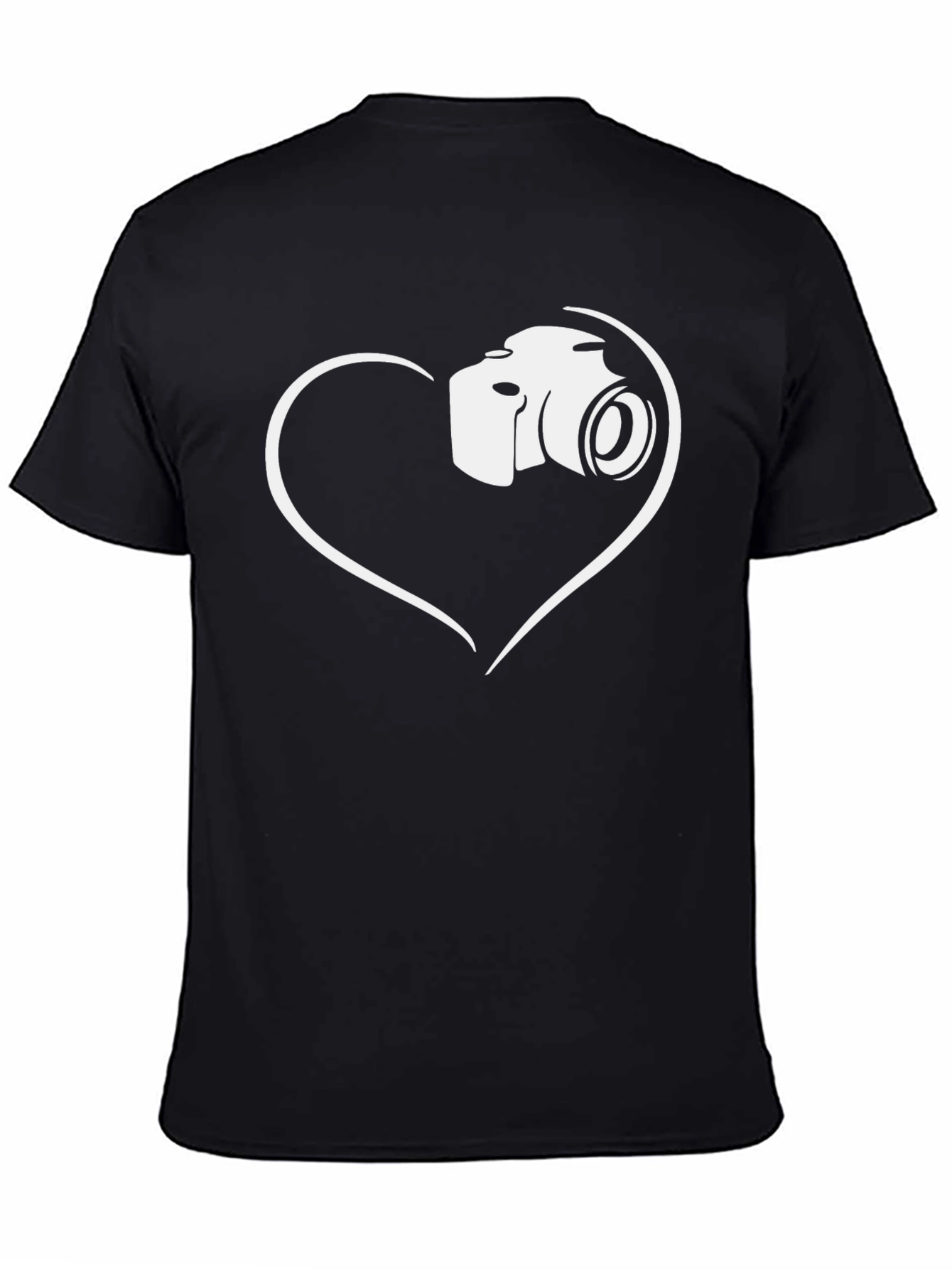 Black Camera Heart Graphic T-Shirt view 4