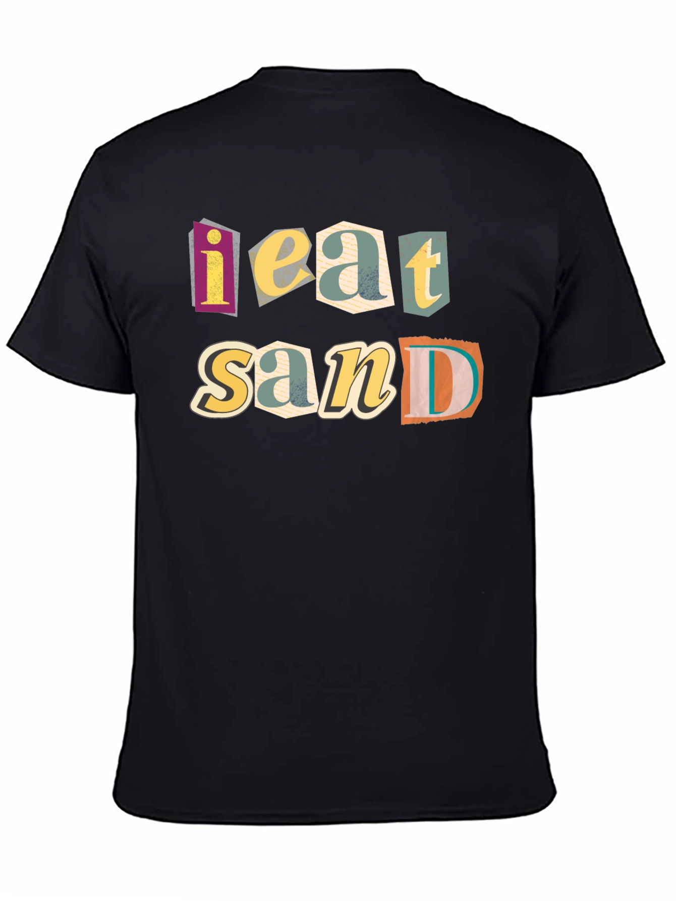 Black I Eat Sand Funny Graphic T-Shirt view 4