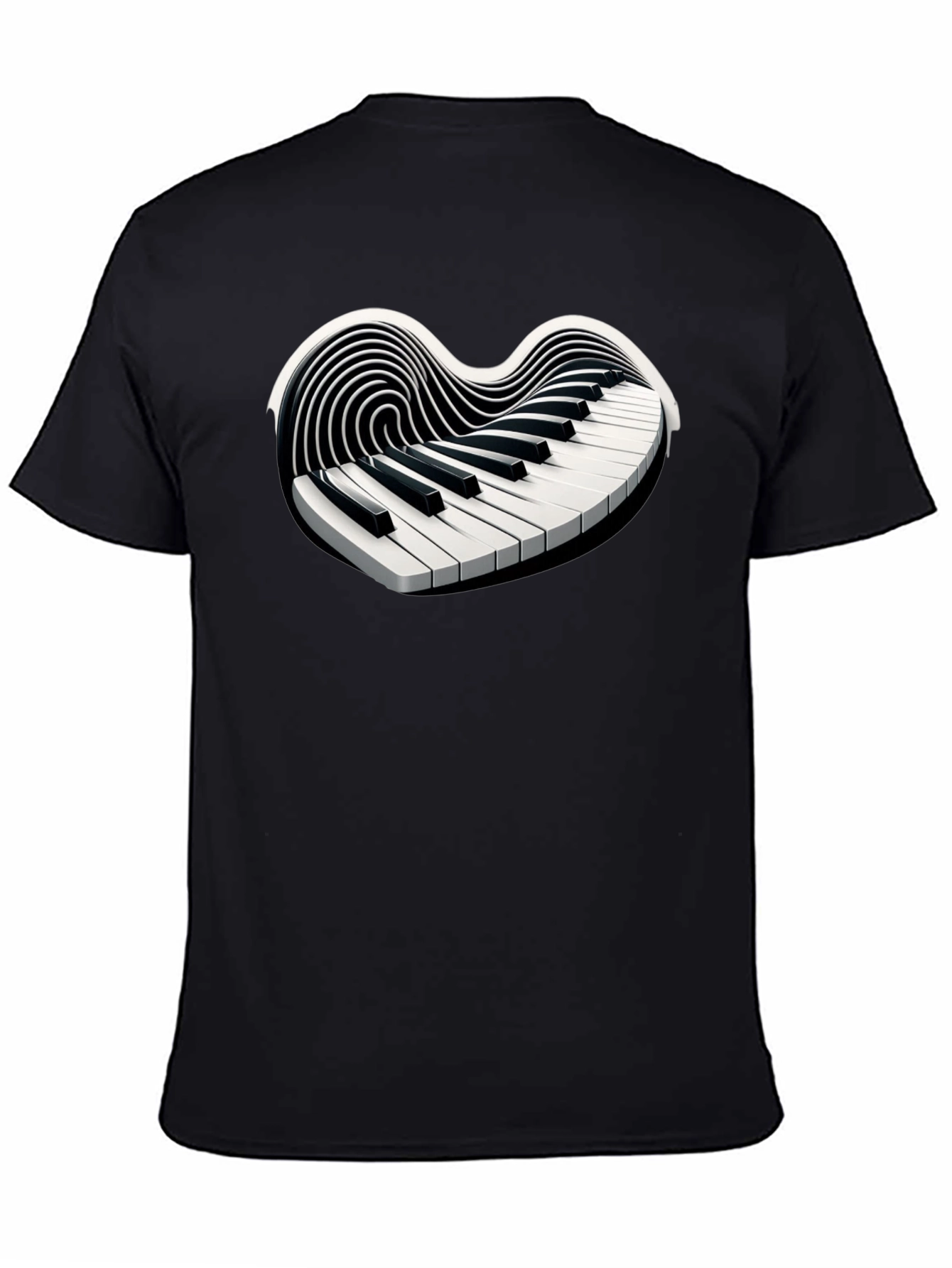 Piano Heart T-Shirt - Musical Love Tee - 4