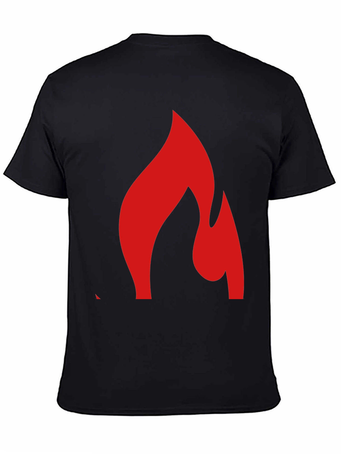 Black Bold Flame Graphic Tee - Black Cotton Blend Shirt view 4