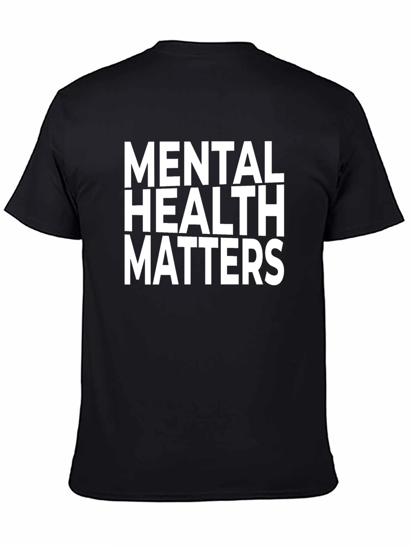 Black Mental Health Matters Graphic Tee - Black Cotton T-Shirt view 4