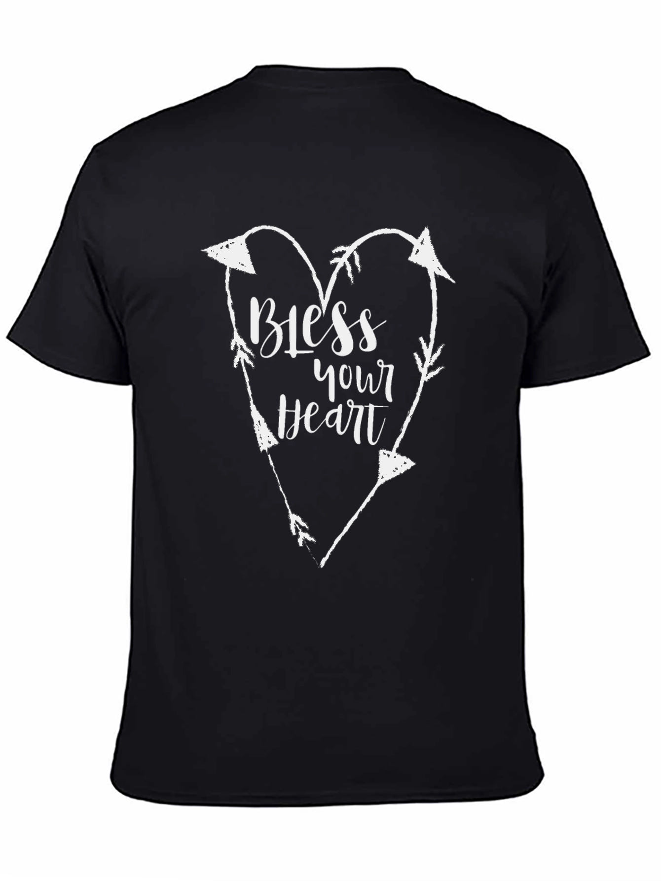 Black Bless Your Heart Arrow Heart T-Shirt view 4