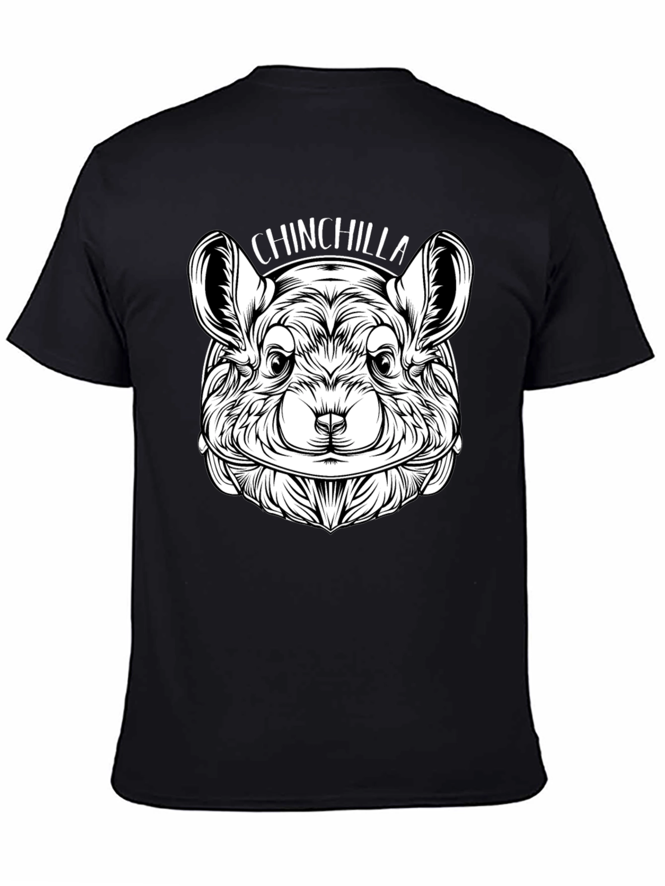 Black Chinchilla Graphic Print Crew Neck T-Shirt view 4
