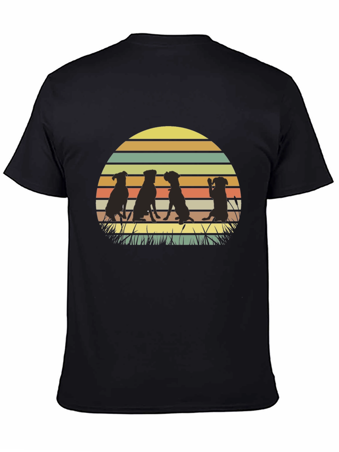 Black Dog Silhouette Sunset T-Shirt view 4
