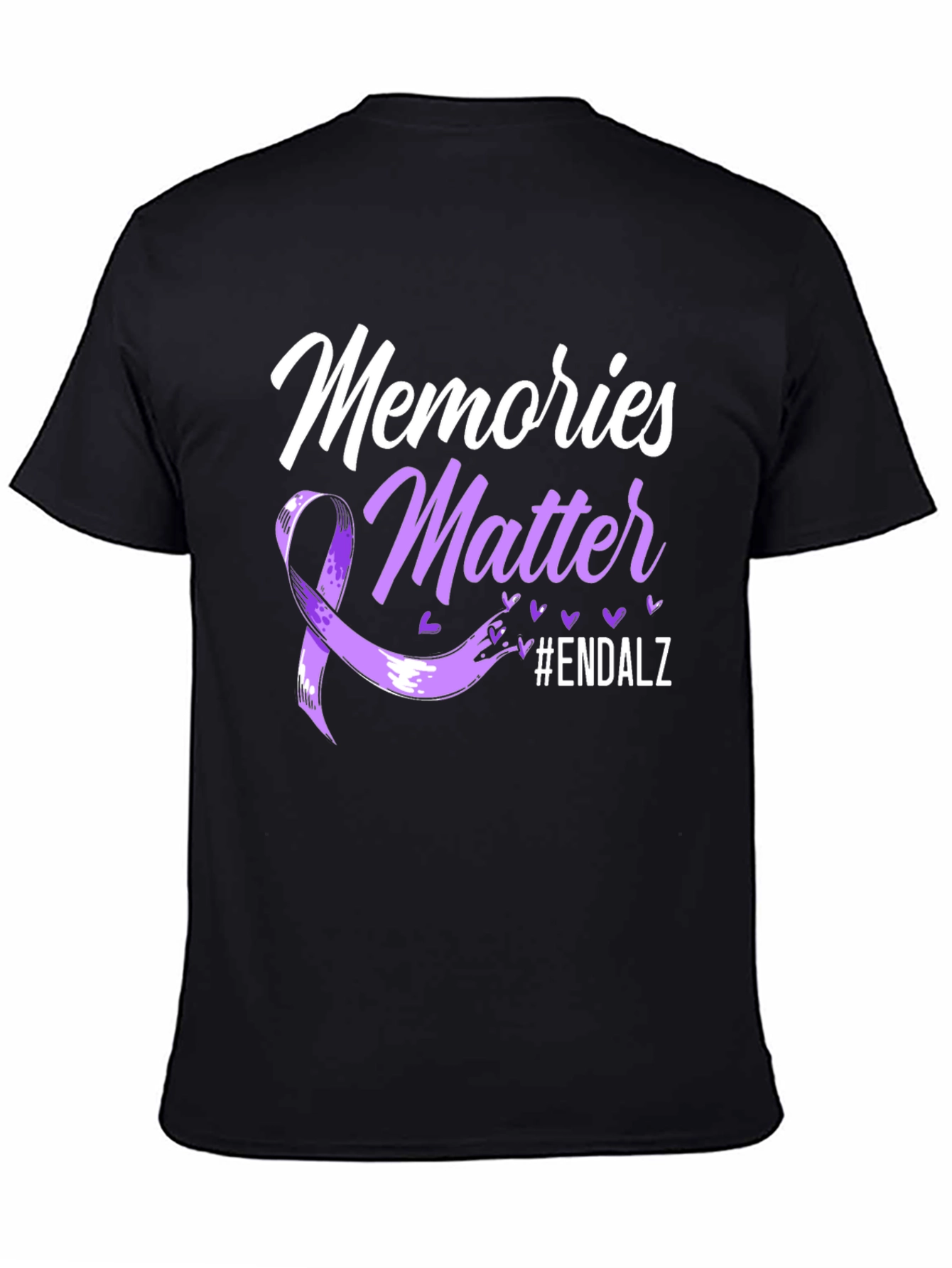 Black Memories Matter Alzheimer's Awareness Ribbon T-Shirt view 4
