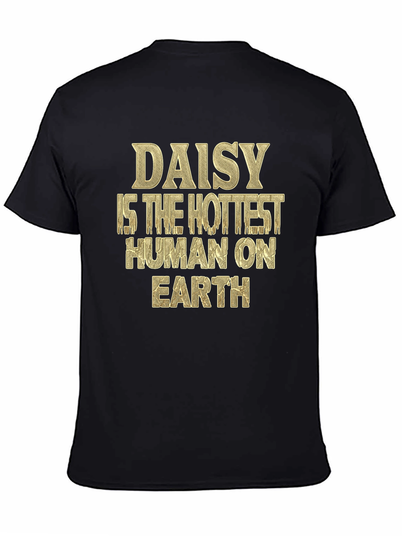Black Daisy Hottest Human T-Shirt - Black view 4