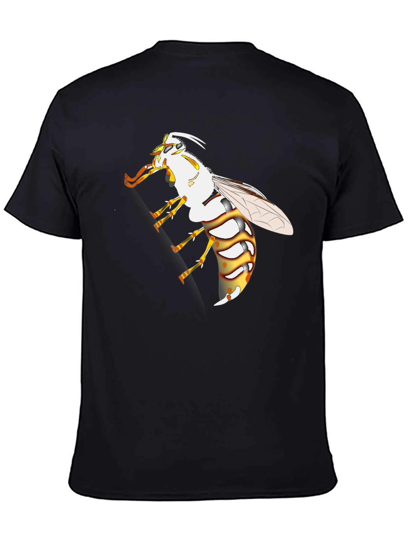 Black Wasp Graphic Black T-Shirt view 4