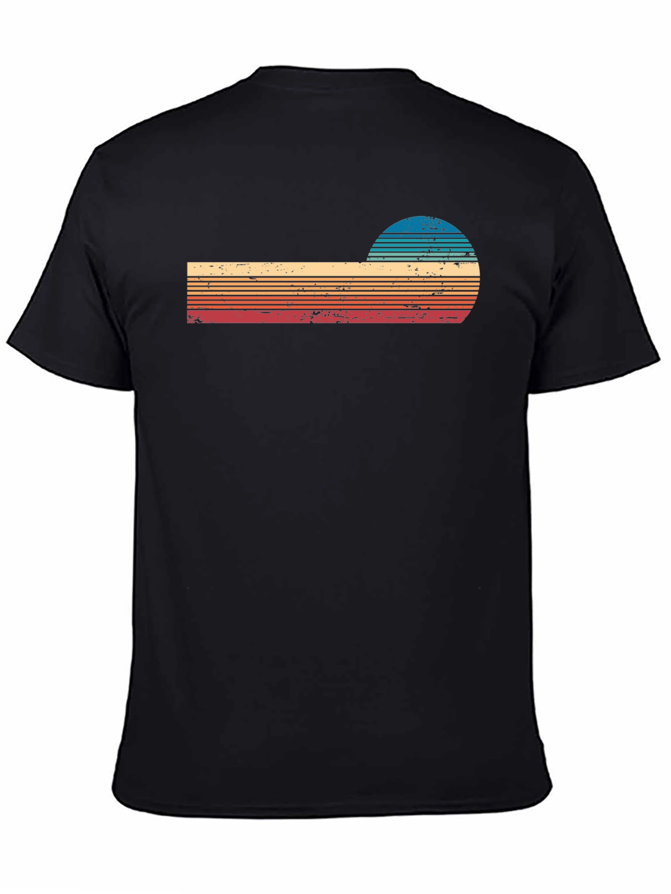 Black Retro Sunset Graphic T-Shirt view 4