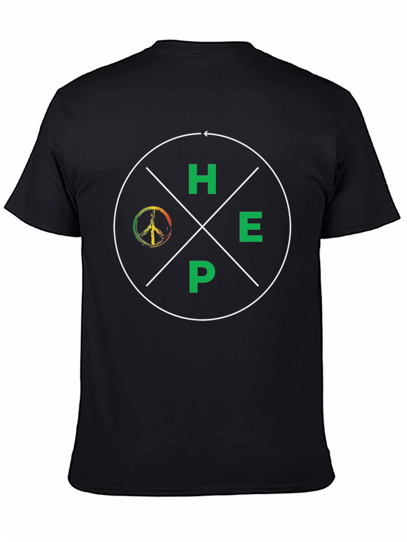Black HOPE Peace Sign Graphic Tee - Black view 4