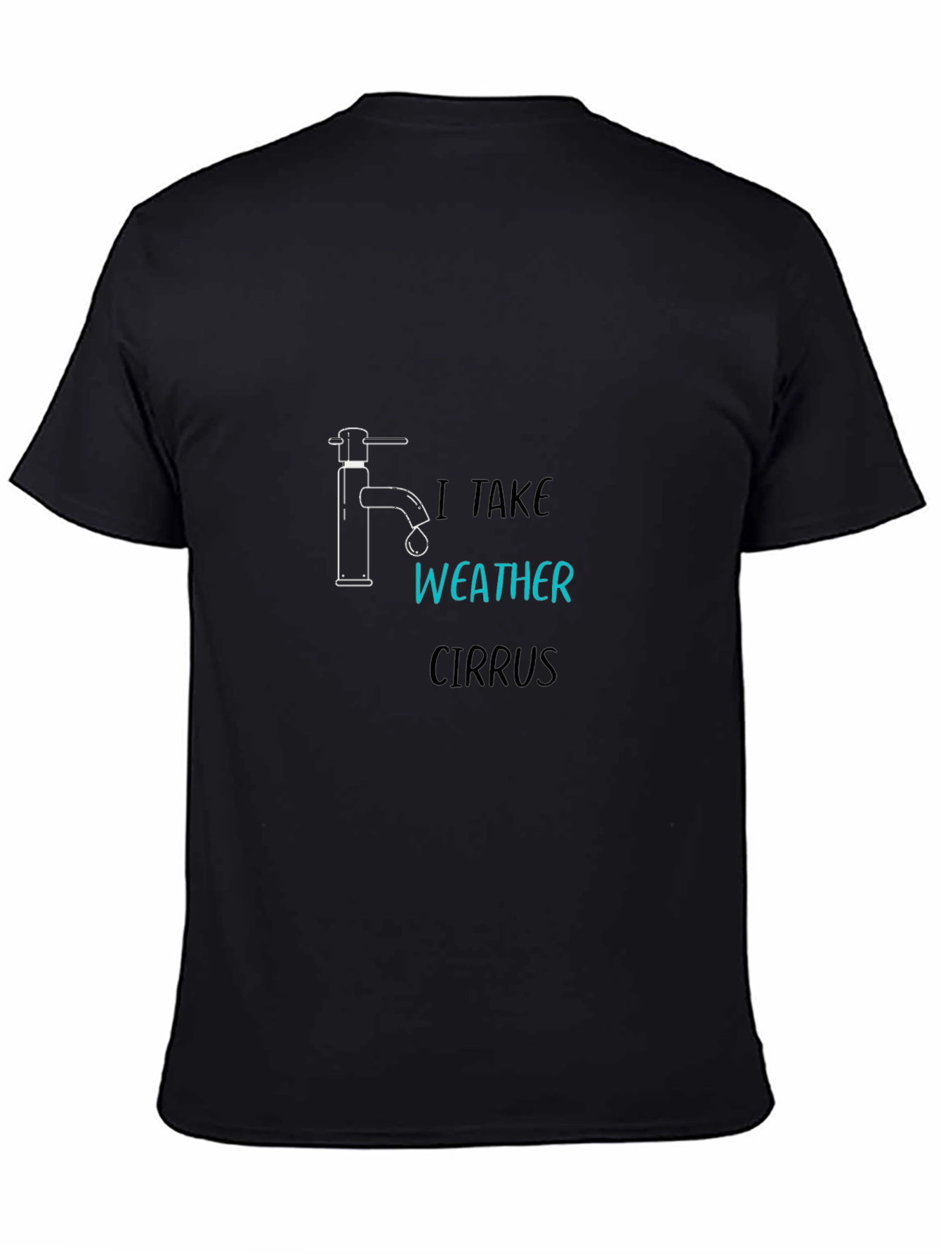 Black Funny Weather Humor Black T-Shirt view 4